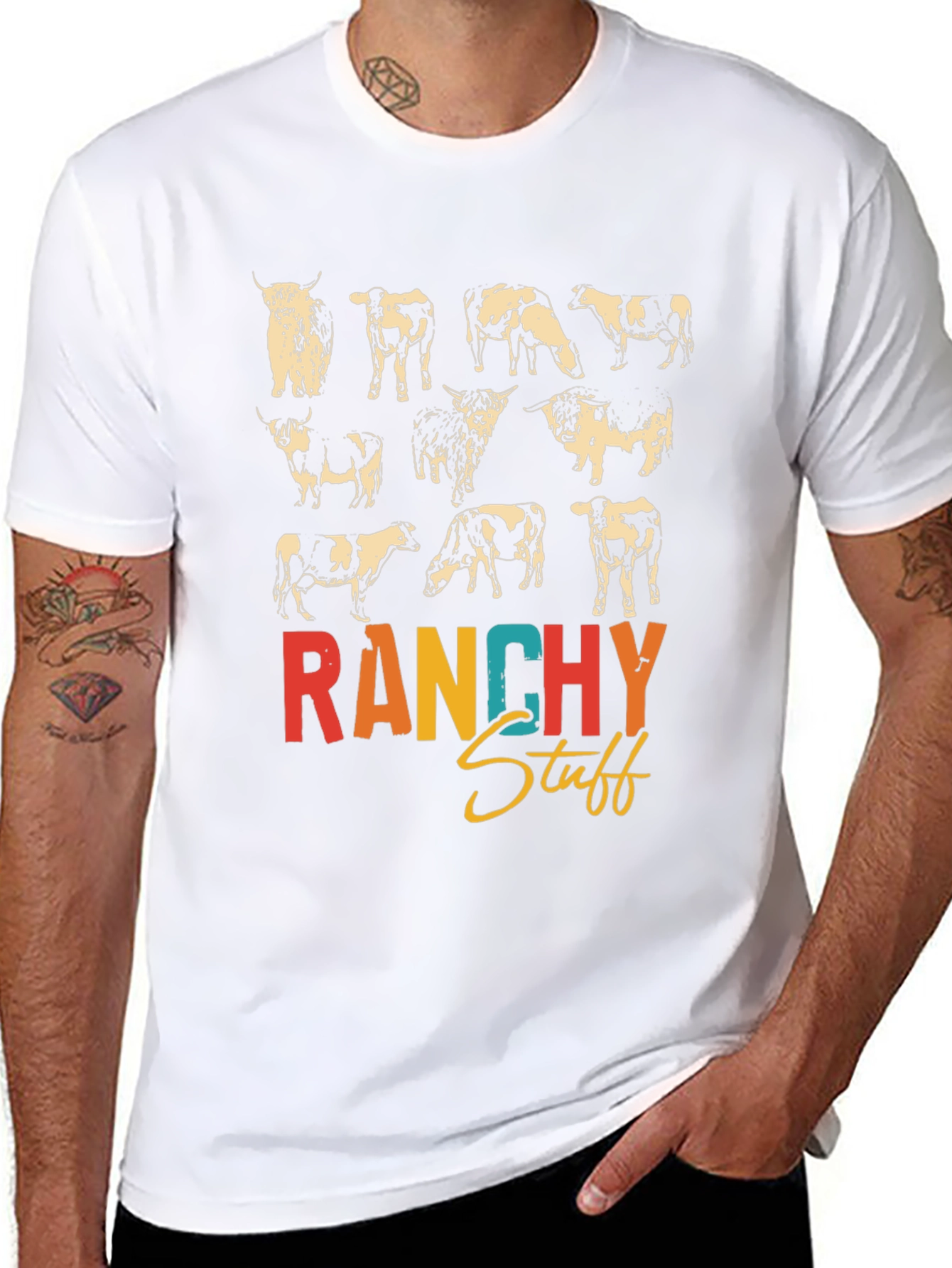 Ranchy Stuff Cow T-Shirt Graphic Tee