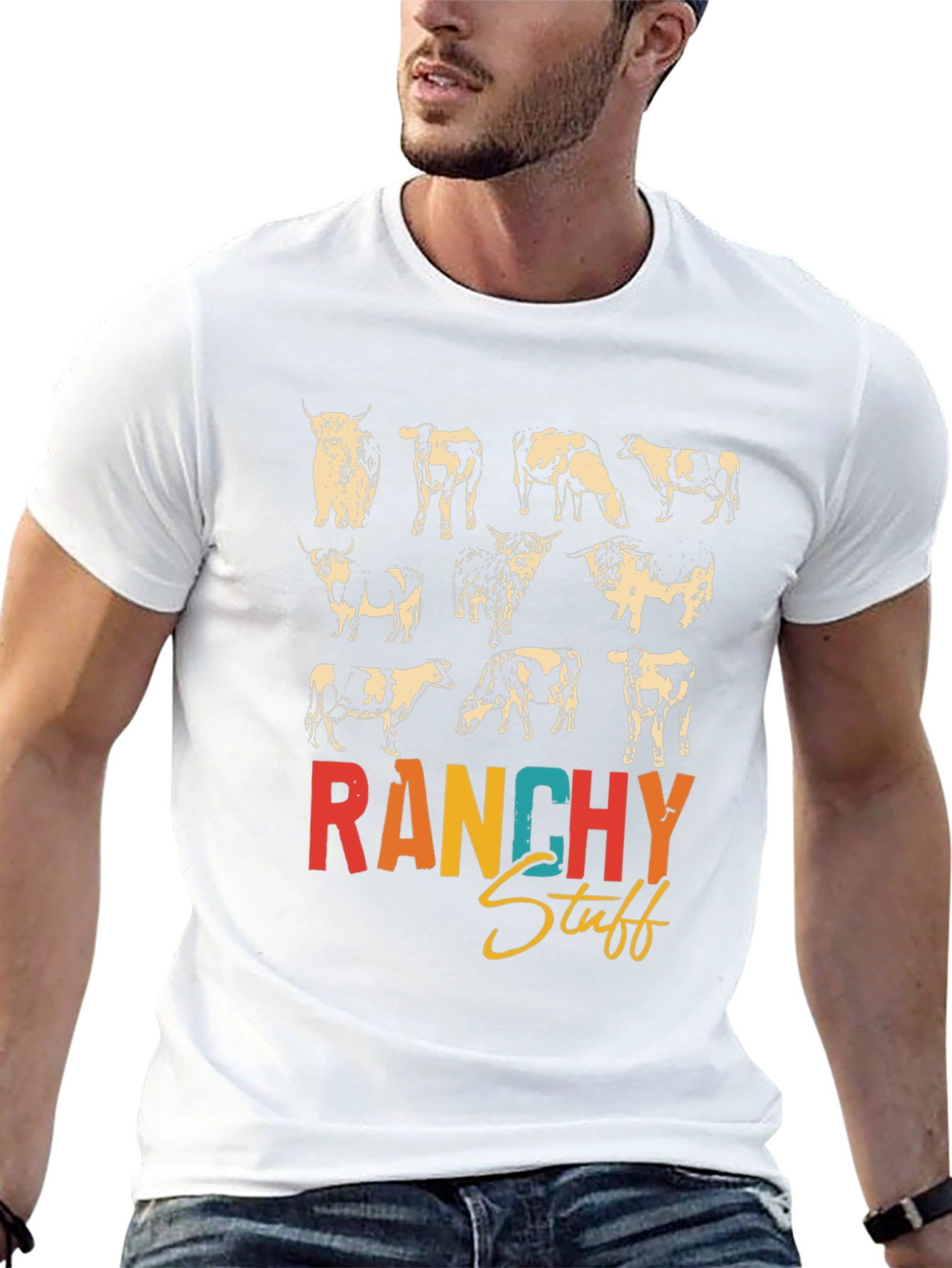 Ranchy Stuff Cow T-Shirt Graphic Tee