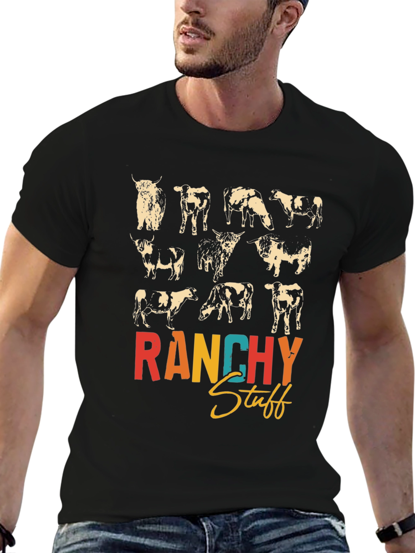 Ranchy Stuff Cow T-Shirt Graphic Tee