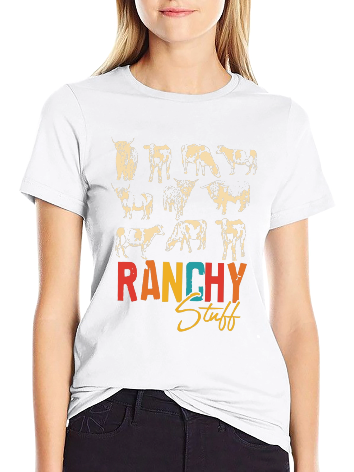 Ranchy Stuff Cow T-Shirt Graphic Tee