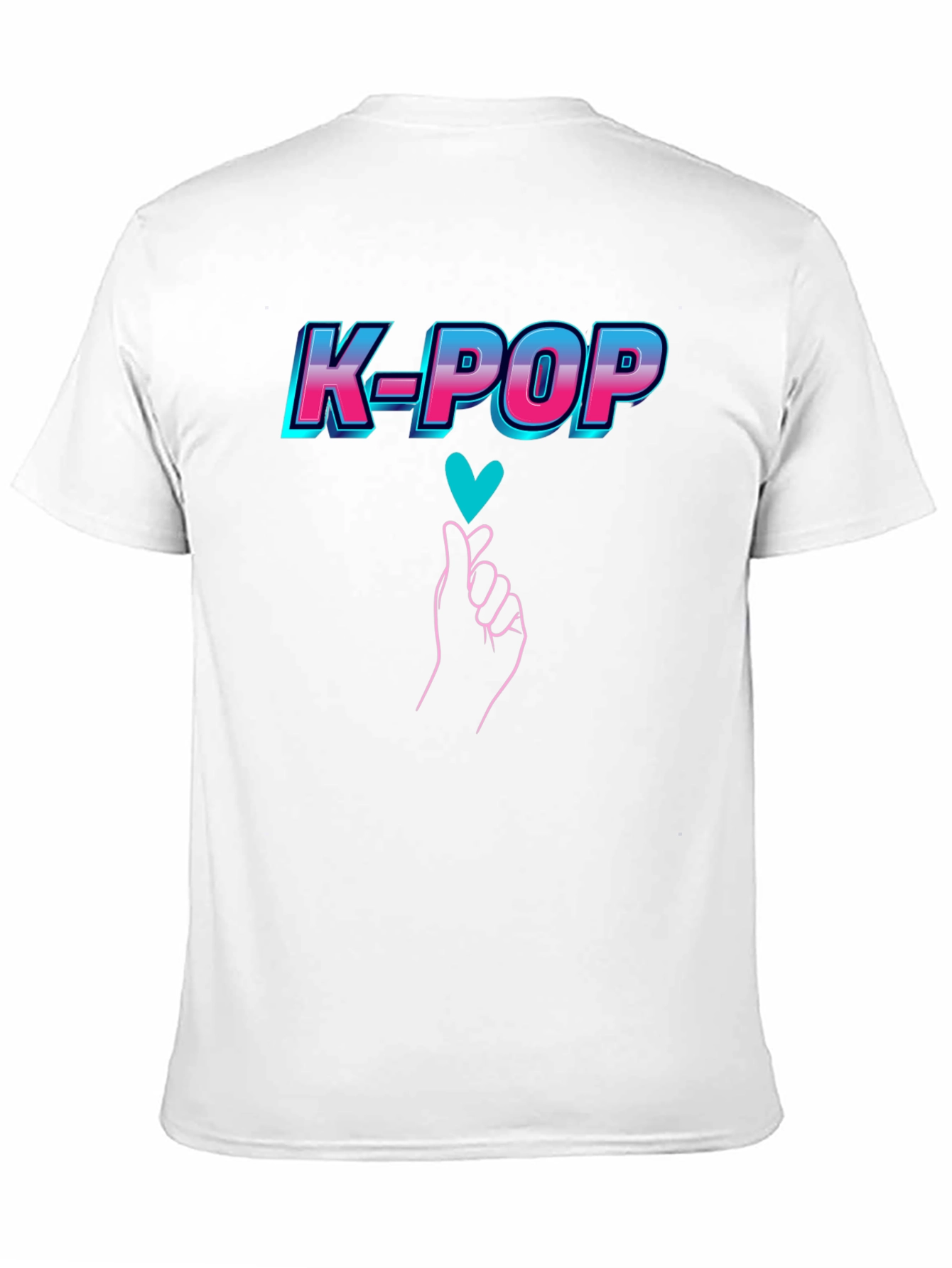 K-Pop Heart Gesture Graphic Tee - Black