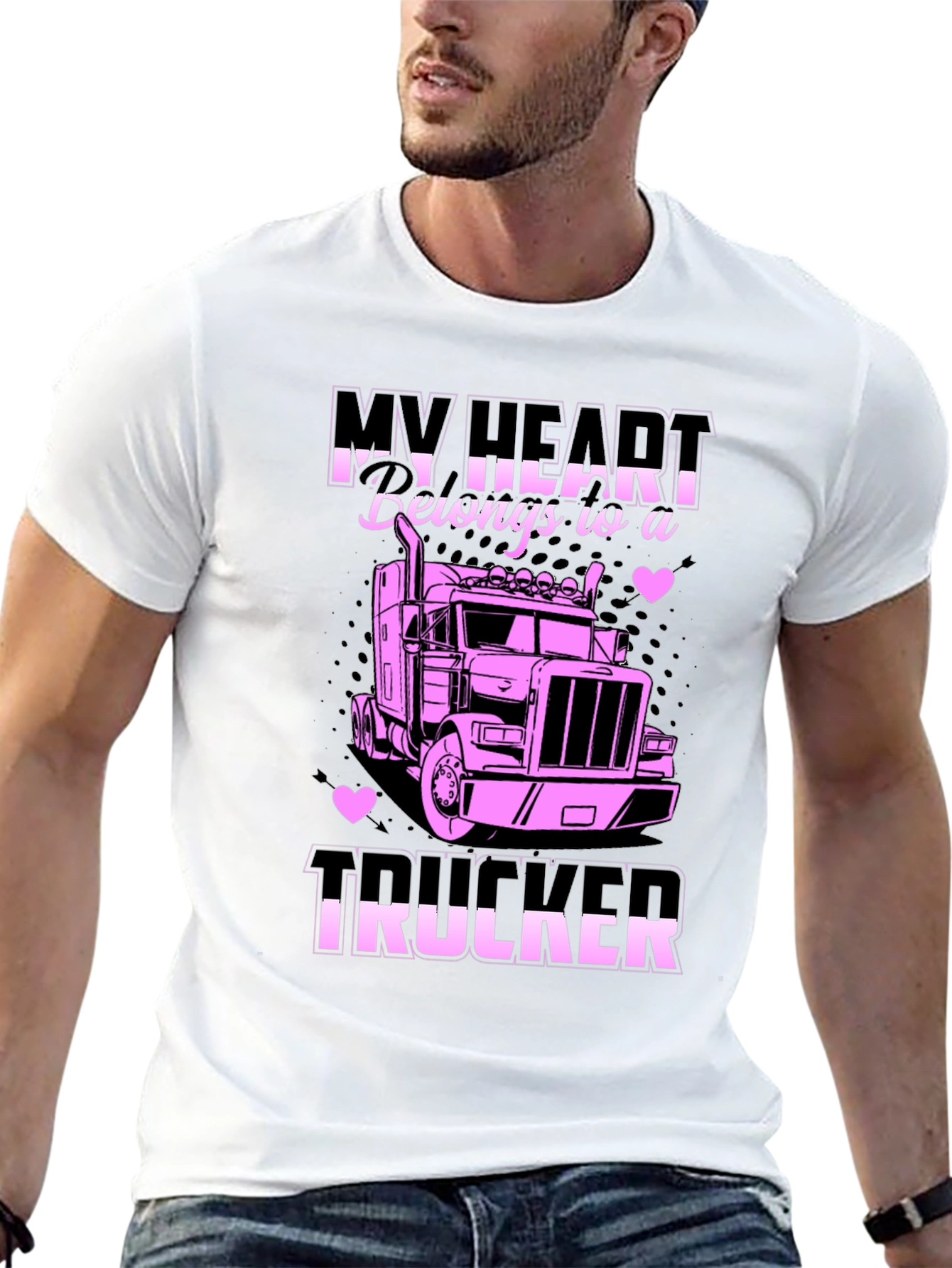 My Heart Belongs to a Trucker T-Shirt