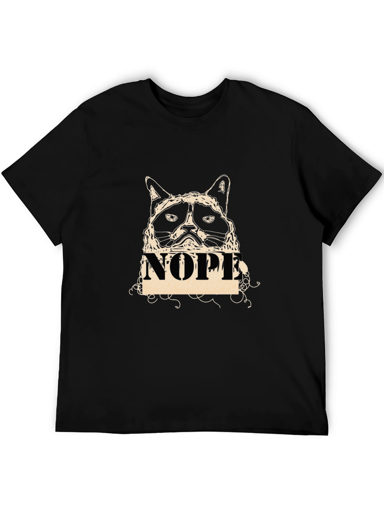 Grumpy Cat NOPE Graphic T-Shirt - Black