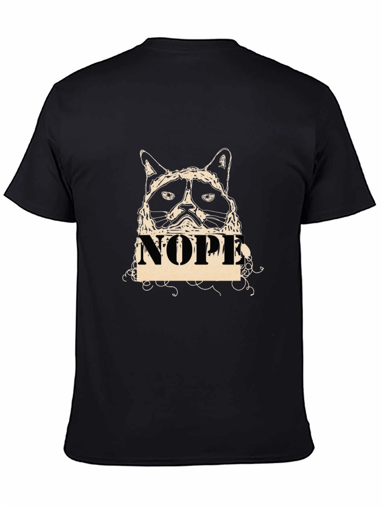 Grumpy Cat NOPE Graphic T-Shirt - Black