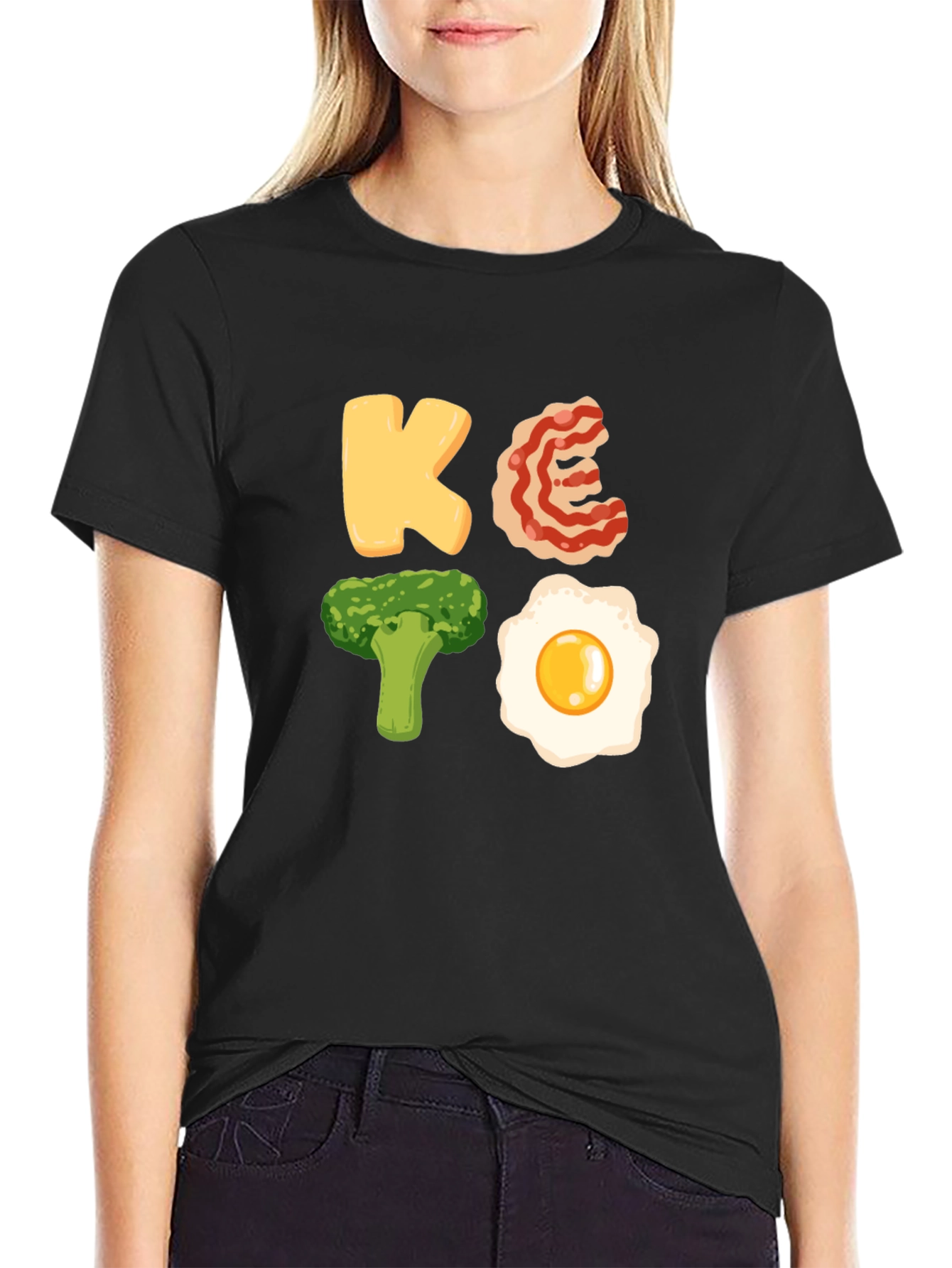 Keto Diet Graphic Tee - Black Cotton T-Shirt