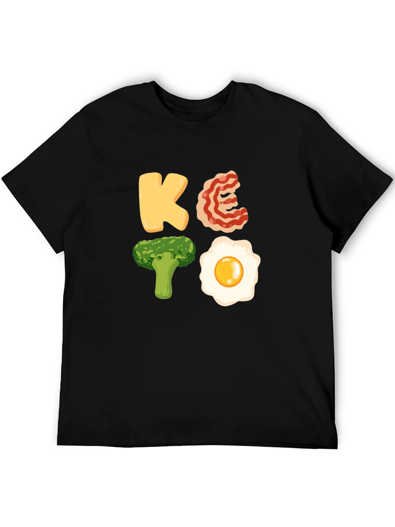 Keto Diet Graphic Tee - Black Cotton T-Shirt