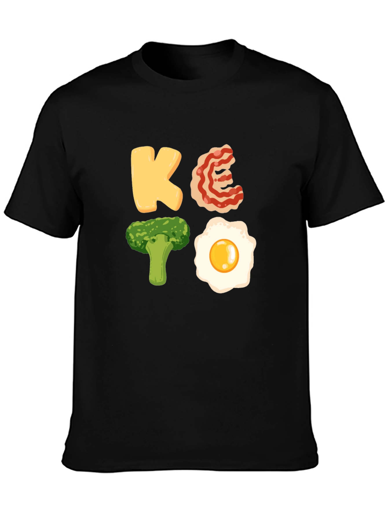 Keto Diet Graphic Tee - Black Cotton T-Shirt