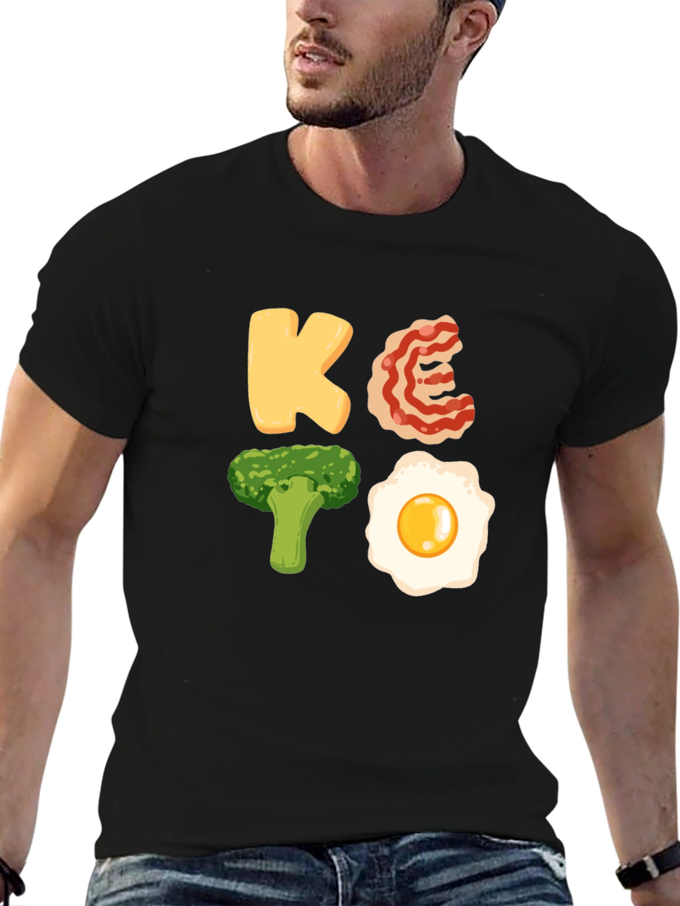 Keto Diet Graphic Tee - Black Cotton T-Shirt