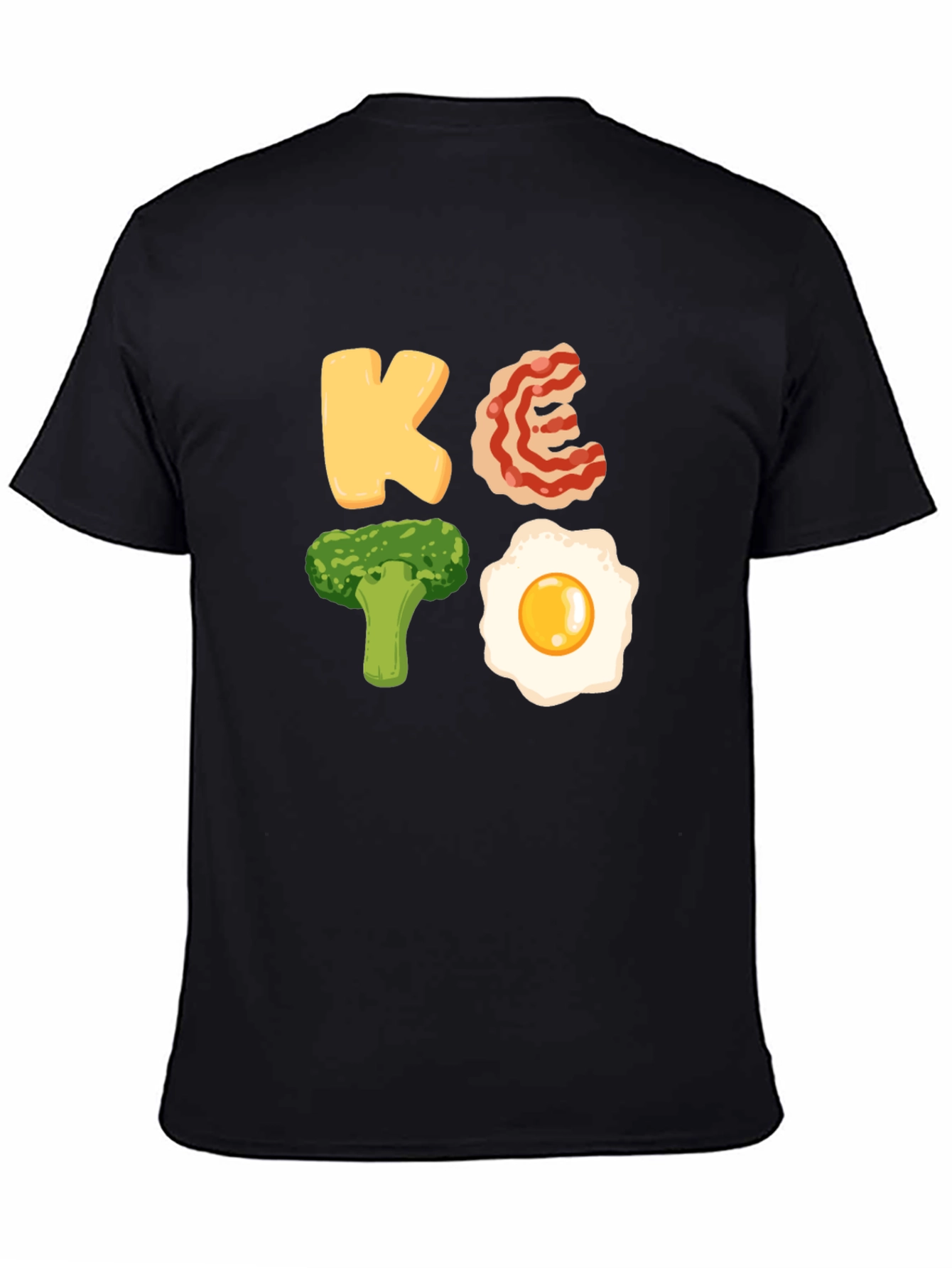 Keto Diet Graphic Tee - Black Cotton T-Shirt