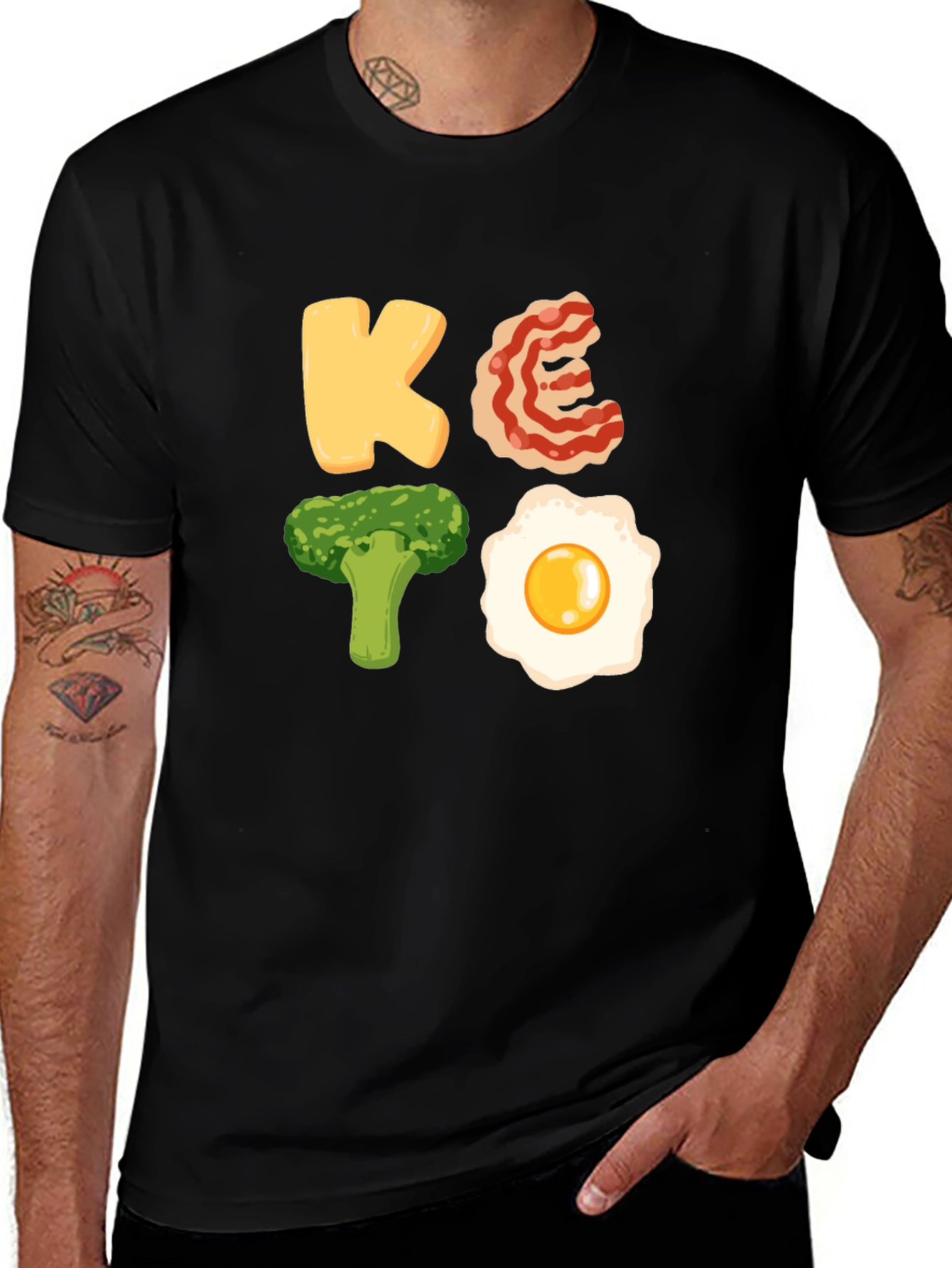 Keto Diet Graphic Tee - Black Cotton T-Shirt