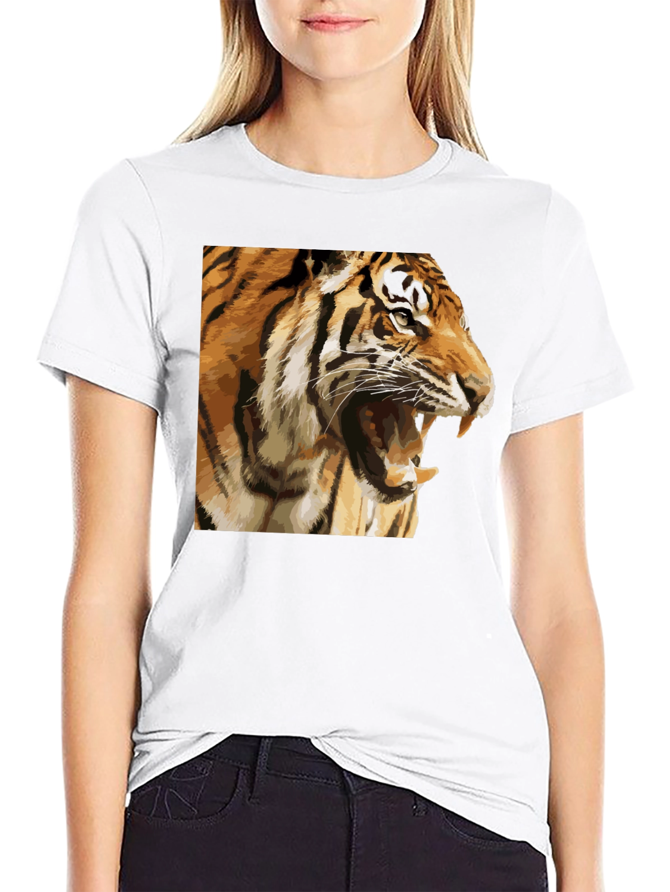 Tiger Graphic T-Shirt - Mens Black Tee
