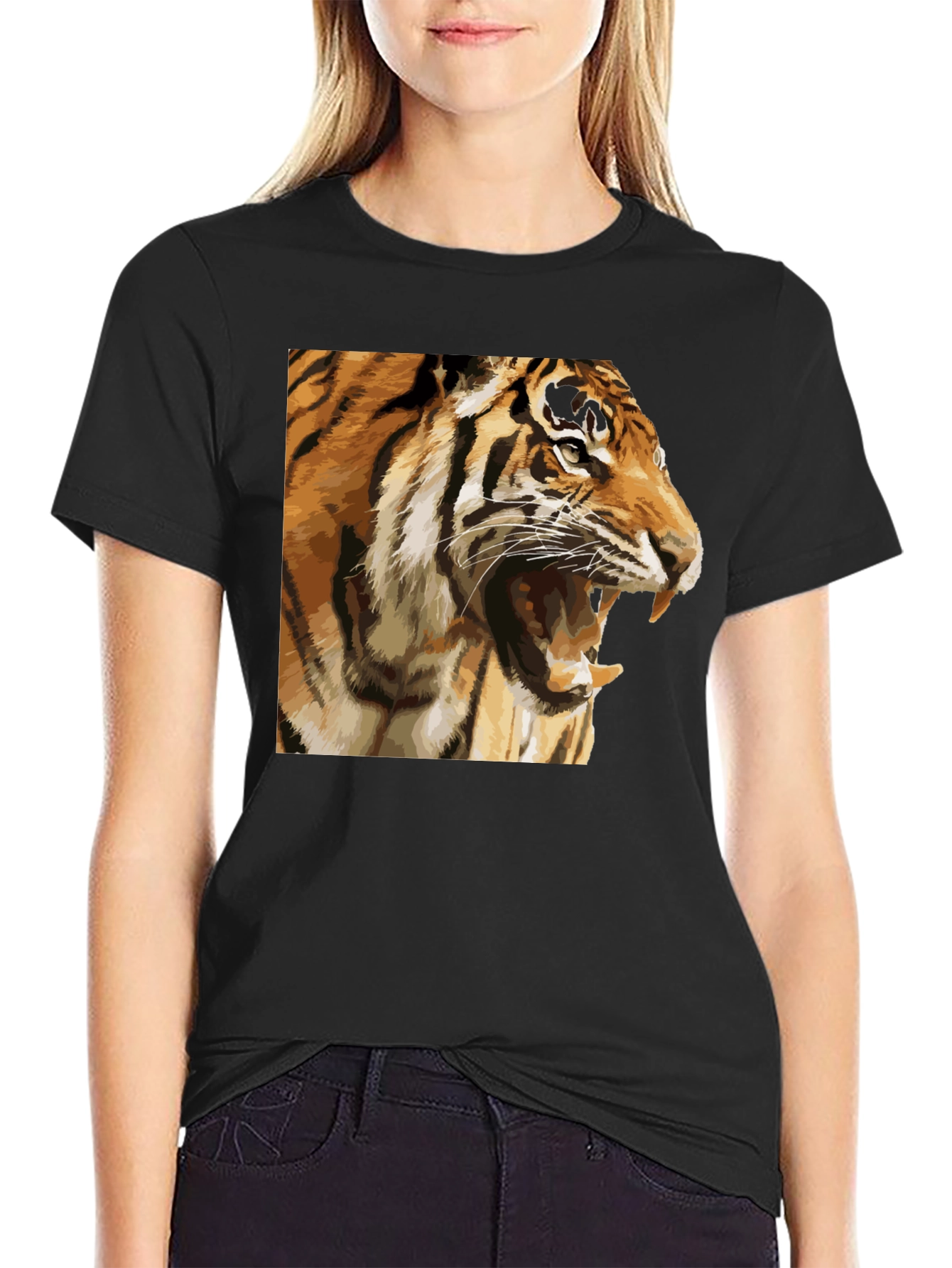Tiger Graphic T-Shirt - Mens Black Tee