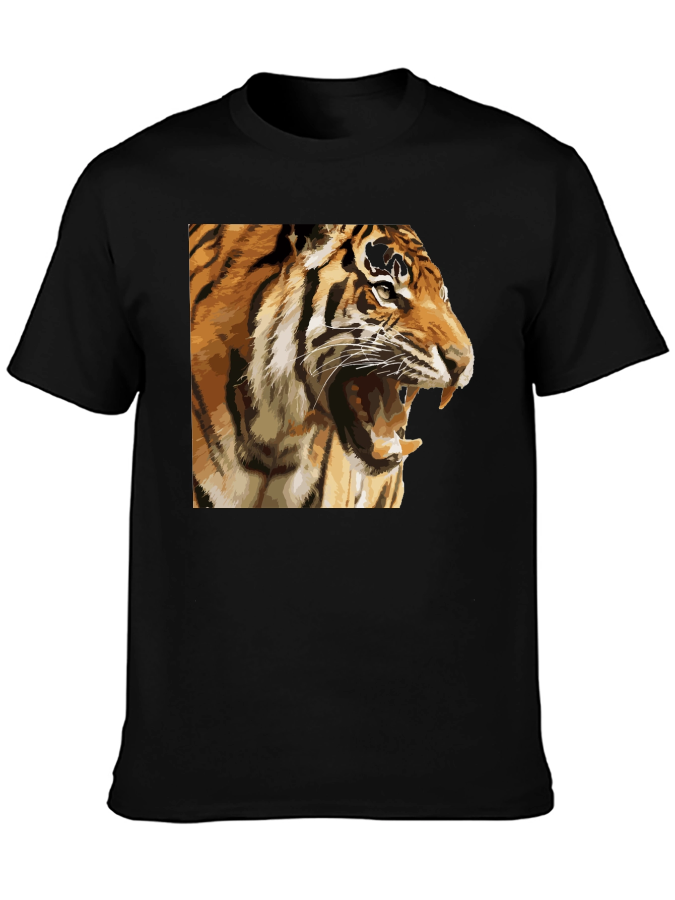 Tiger Graphic T-Shirt - Mens Black Tee