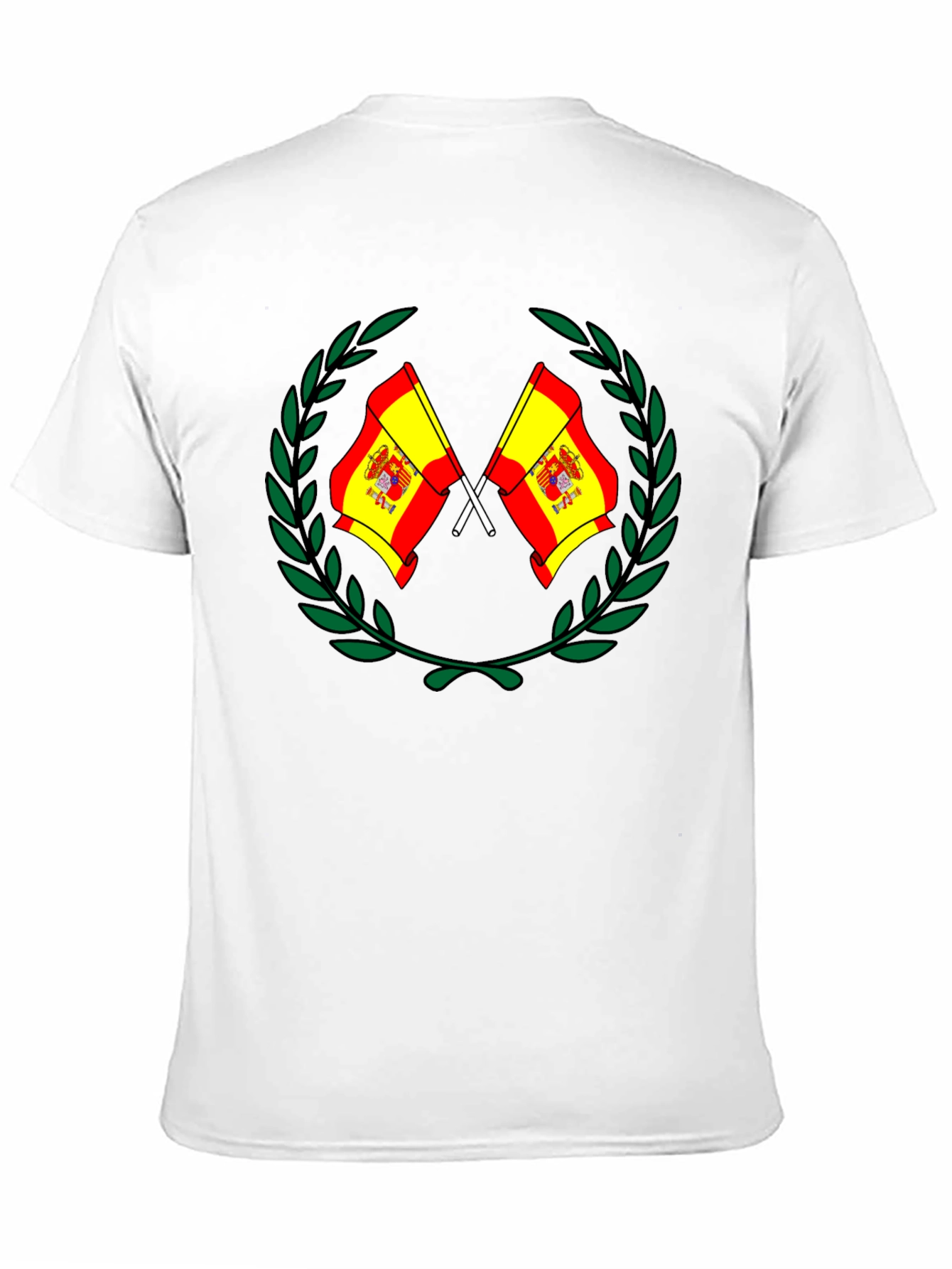 Spanish Flag Emblem Black T-Shirt