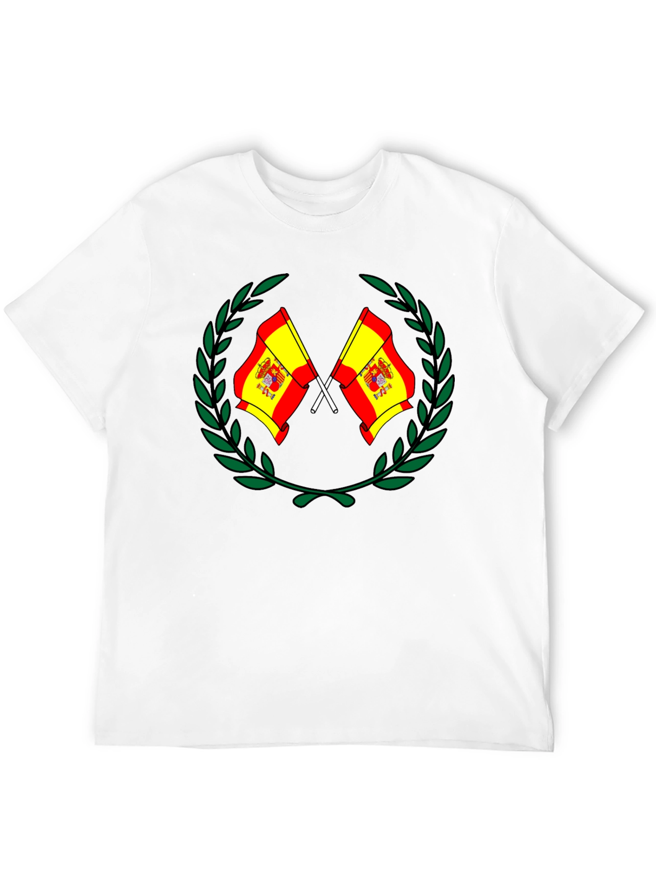 Spanish Flag Emblem Black T-Shirt