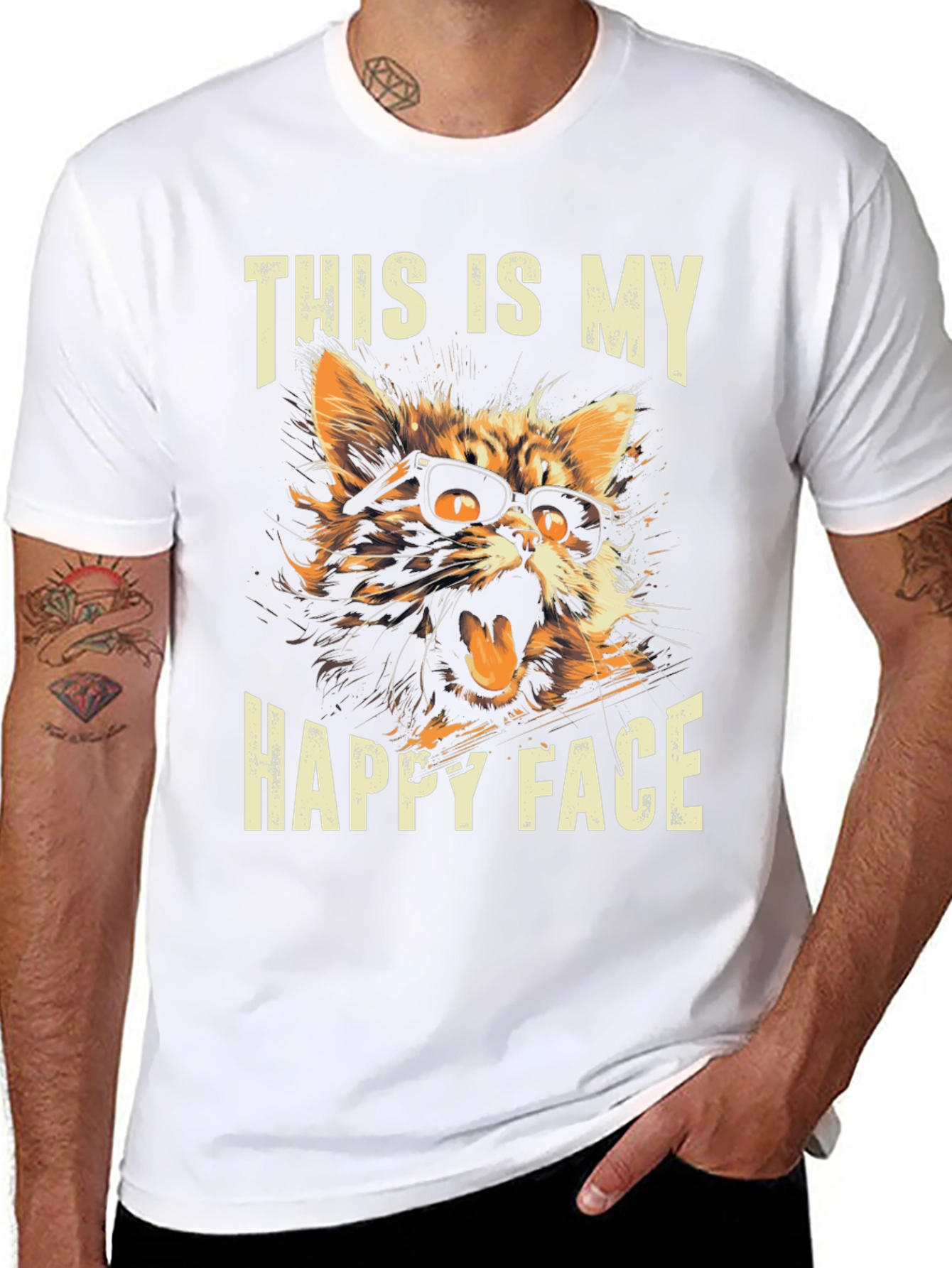 Funny Cat T-Shirt: This Is My Happy Face