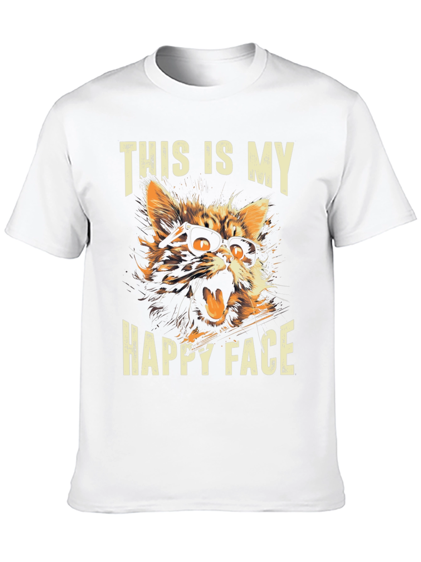 Funny Cat T-Shirt: This Is My Happy Face
