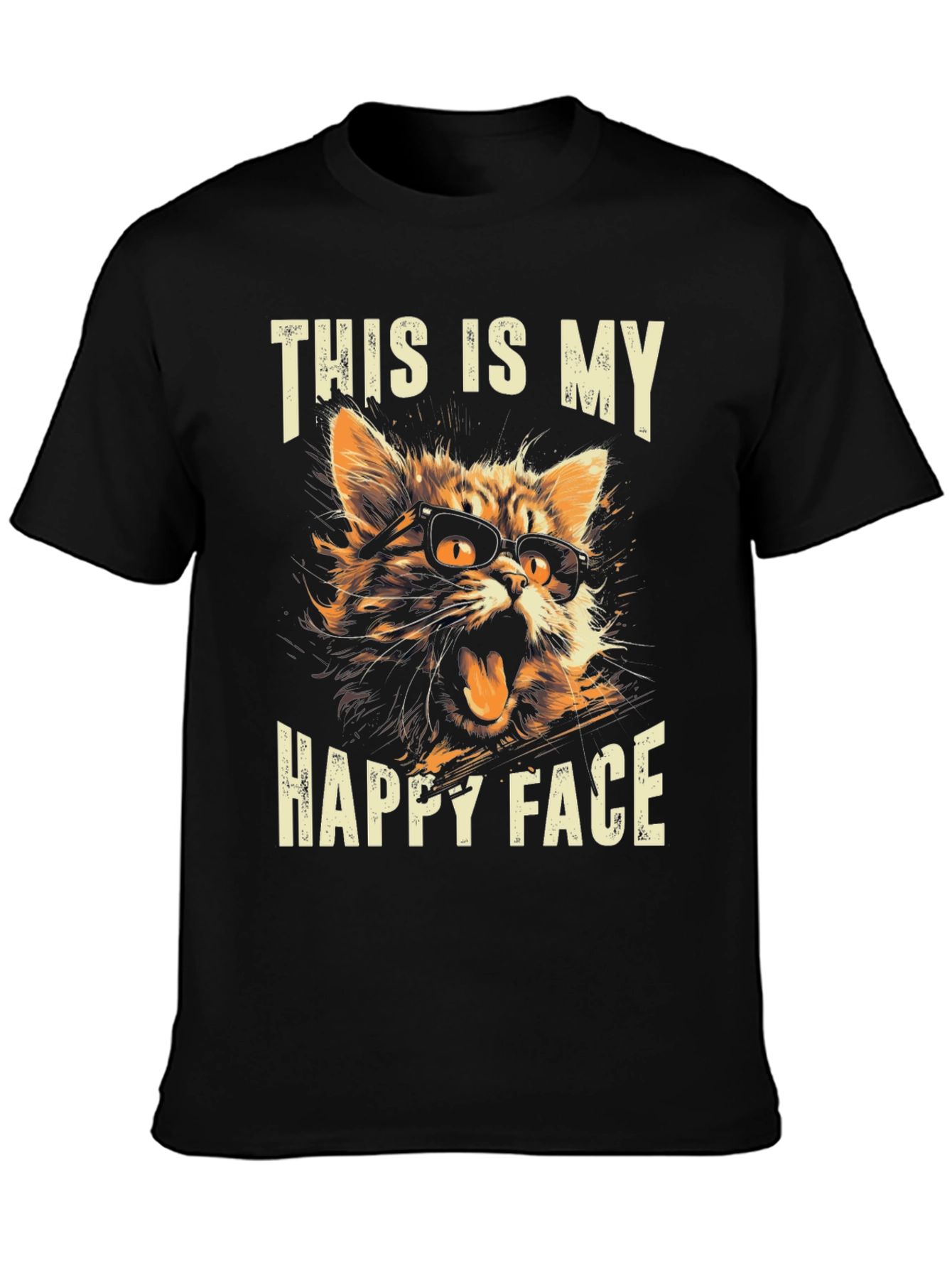 Funny Cat T-Shirt: This Is My Happy Face