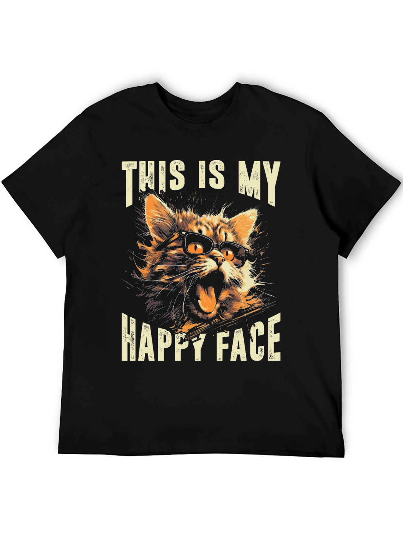 Funny Cat T-Shirt: This Is My Happy Face