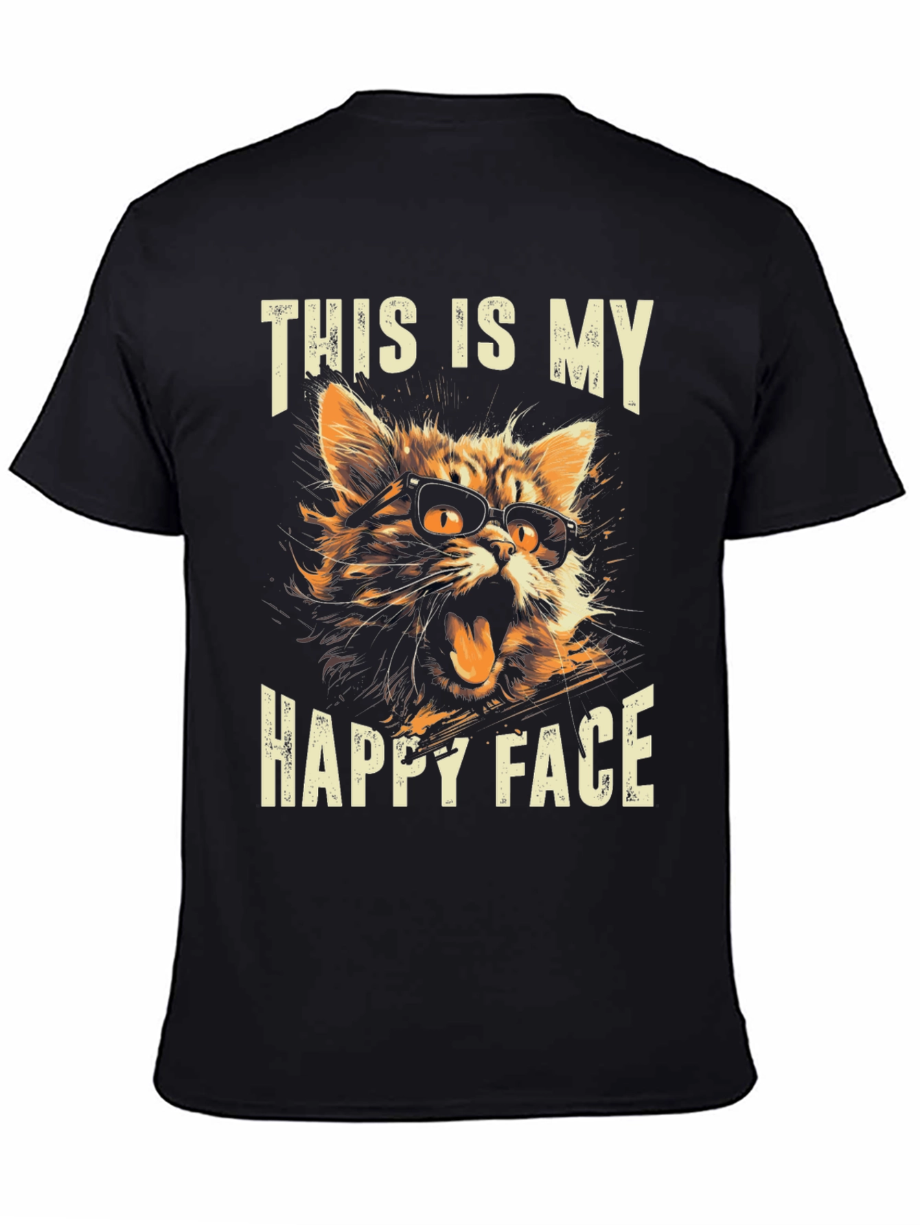 Funny Cat T-Shirt: This Is My Happy Face