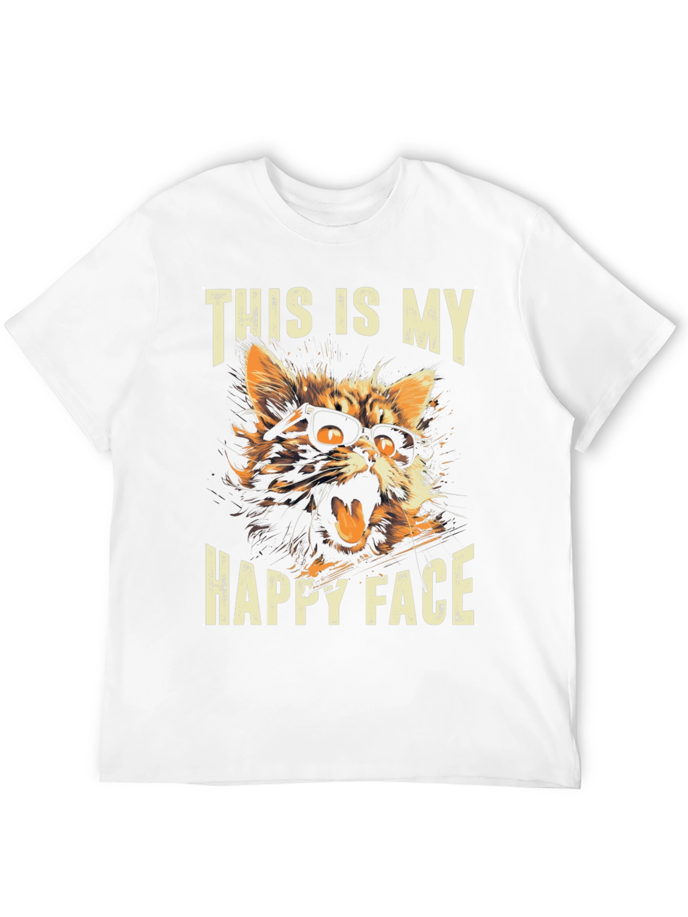 Funny Cat T-Shirt: This Is My Happy Face