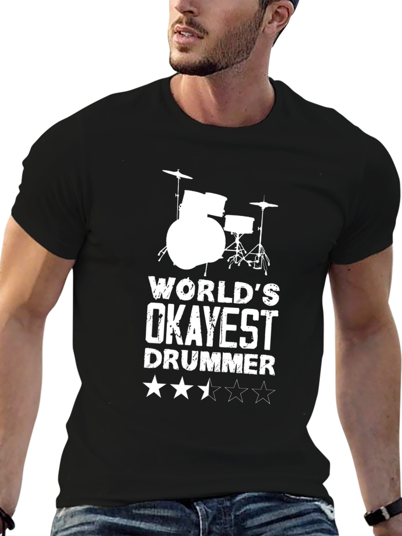 Okayest Drummer T-Shirt - Funny Musician Tee