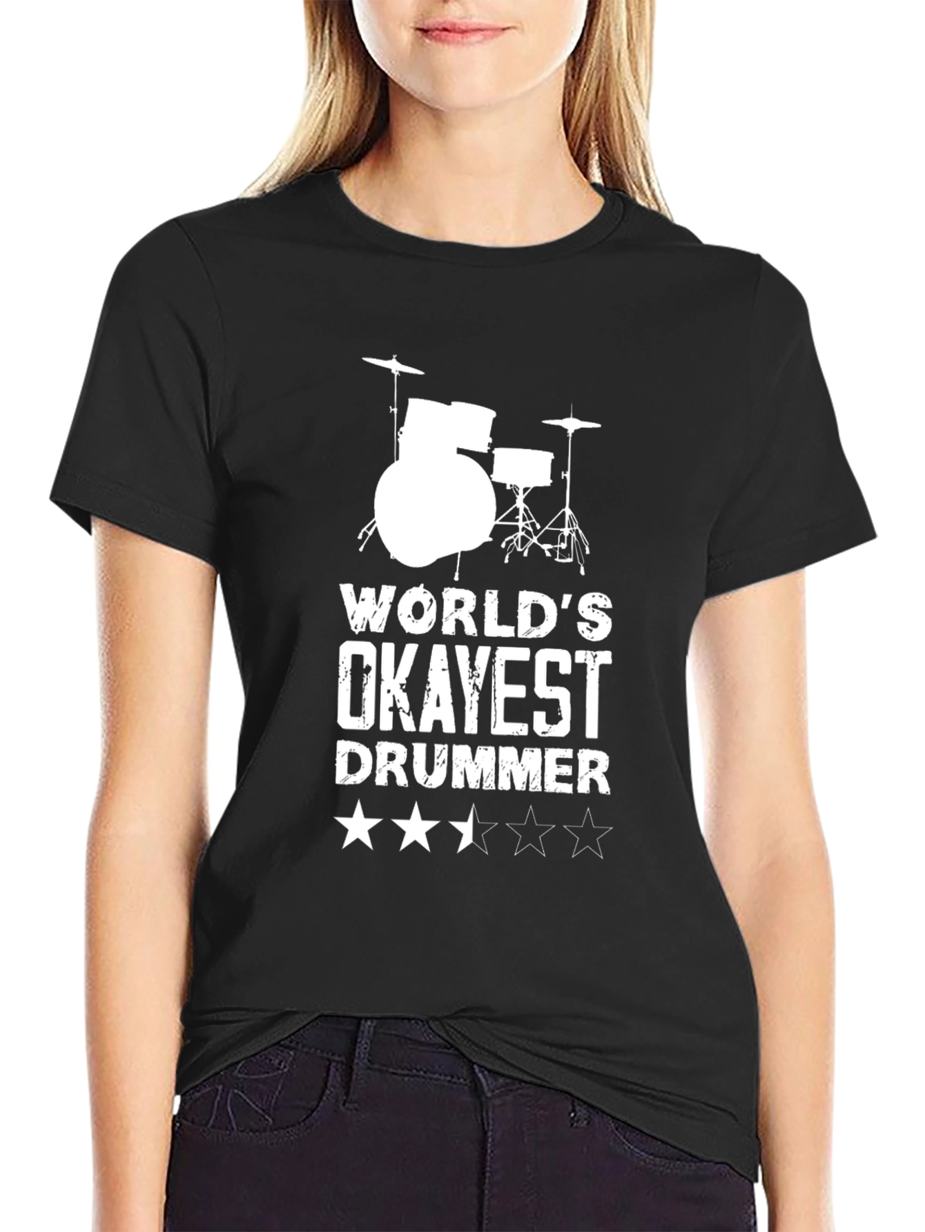 Okayest Drummer T-Shirt - Funny Musician Tee
