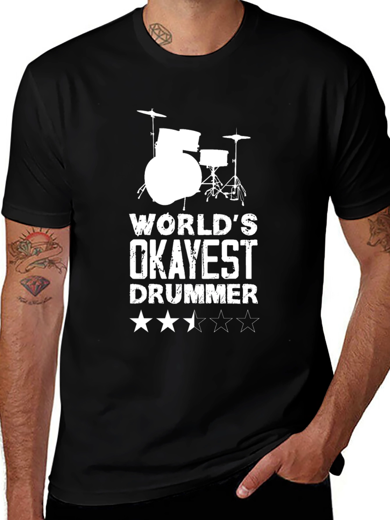 Okayest Drummer T-Shirt - Funny Musician Tee