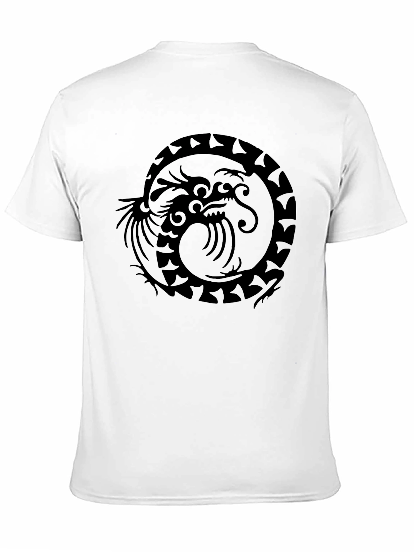 Dragon Circle Graphic Print Mens Black T-Shirt