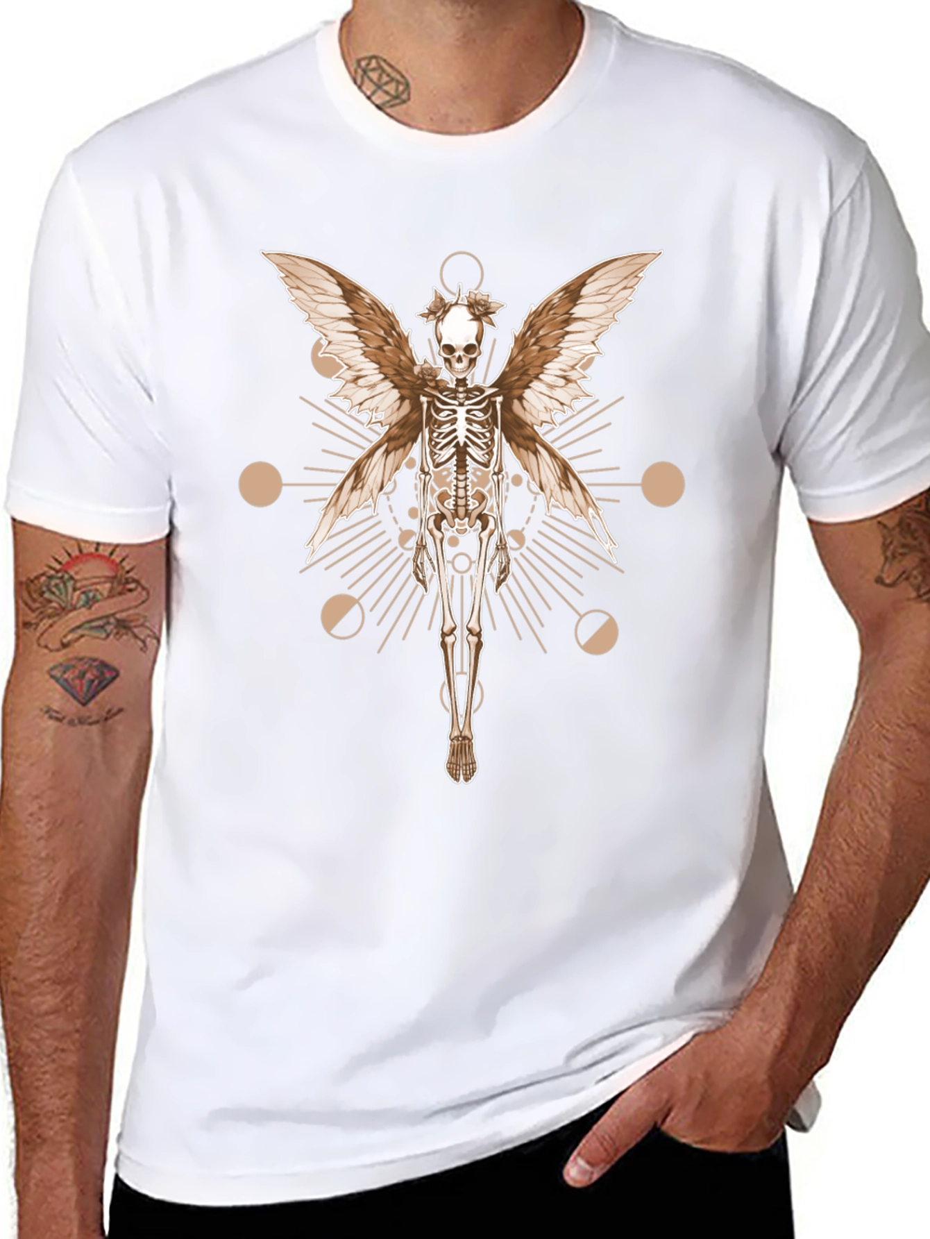Skeleton Fairy Wings Graphic Tee