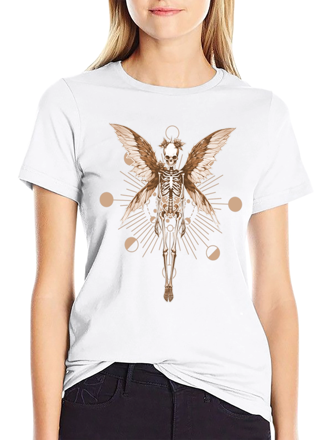 Skeleton Fairy Wings Graphic Tee