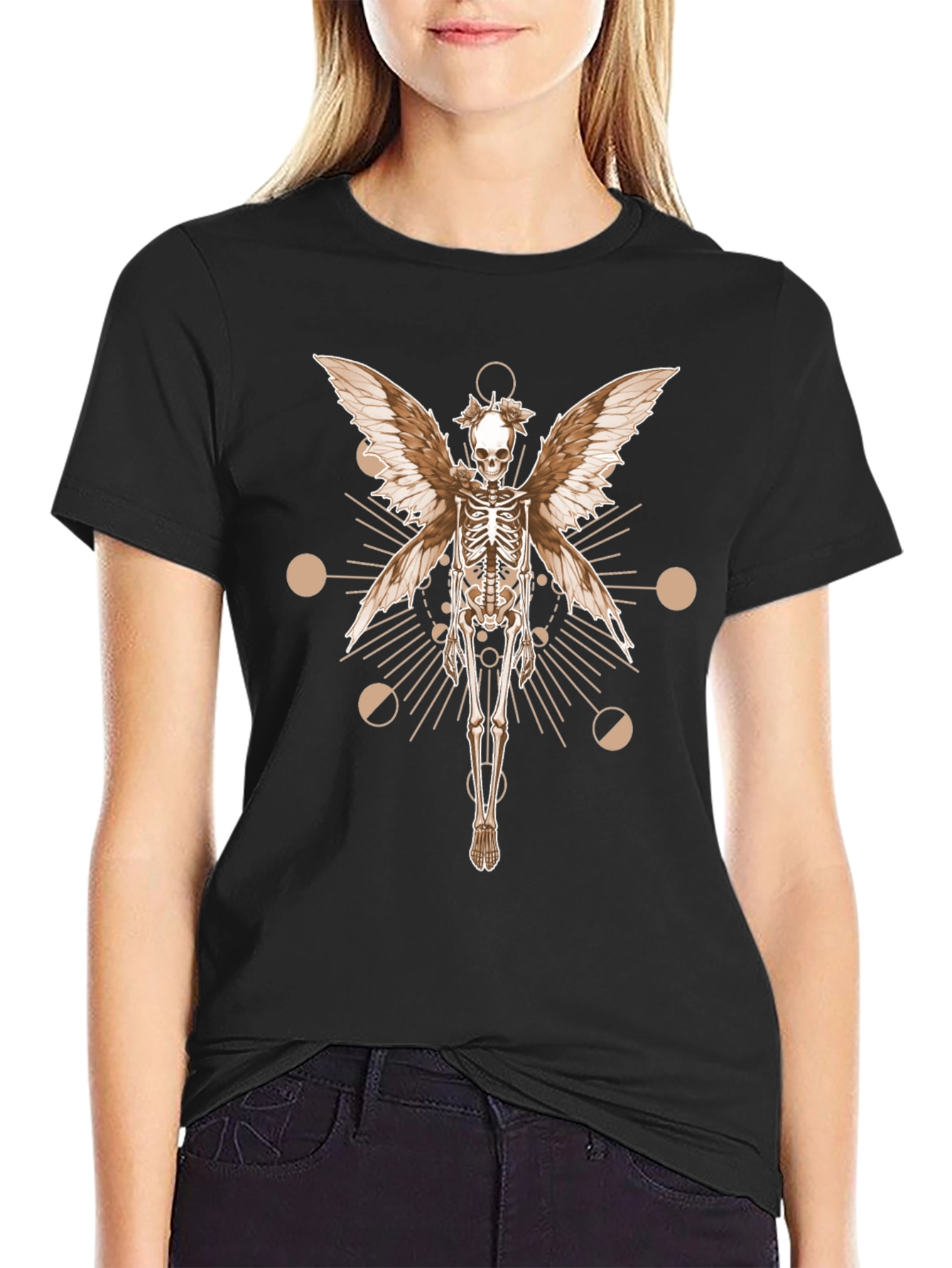 Skeleton Fairy Wings Graphic Tee
