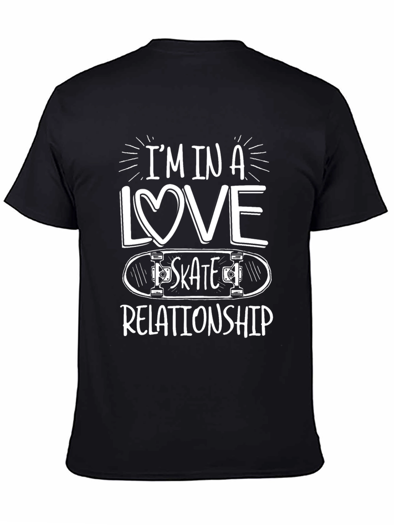 Skateboarding Love T-Shirt - Casual Black Tee