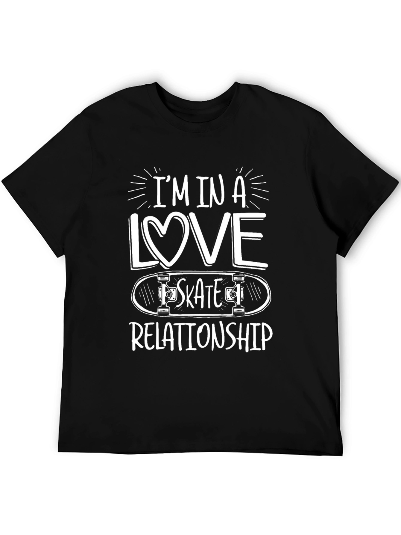 Skateboarding Love T-Shirt - Casual Black Tee