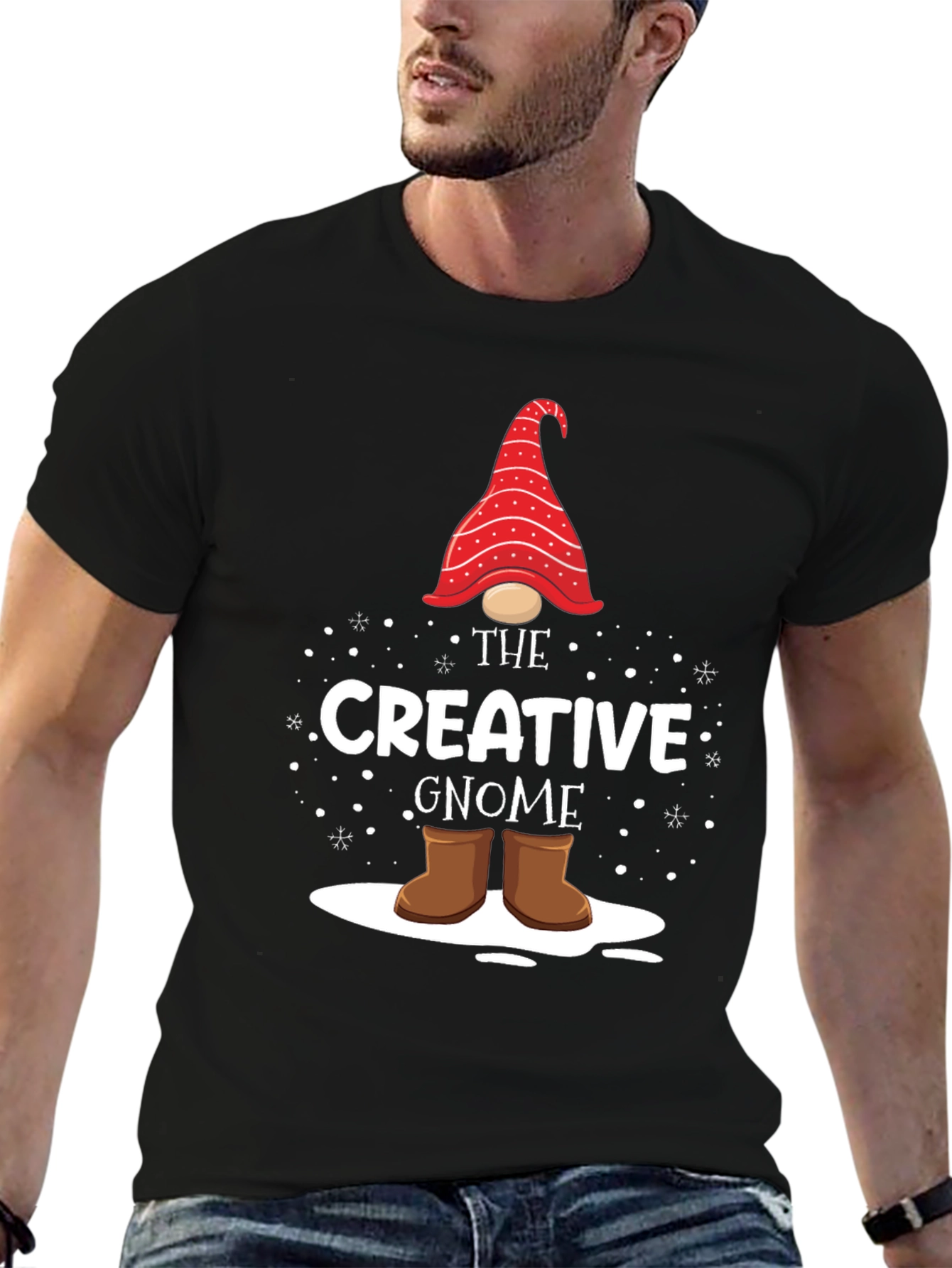 Creative Gnome Black Graphic Tee