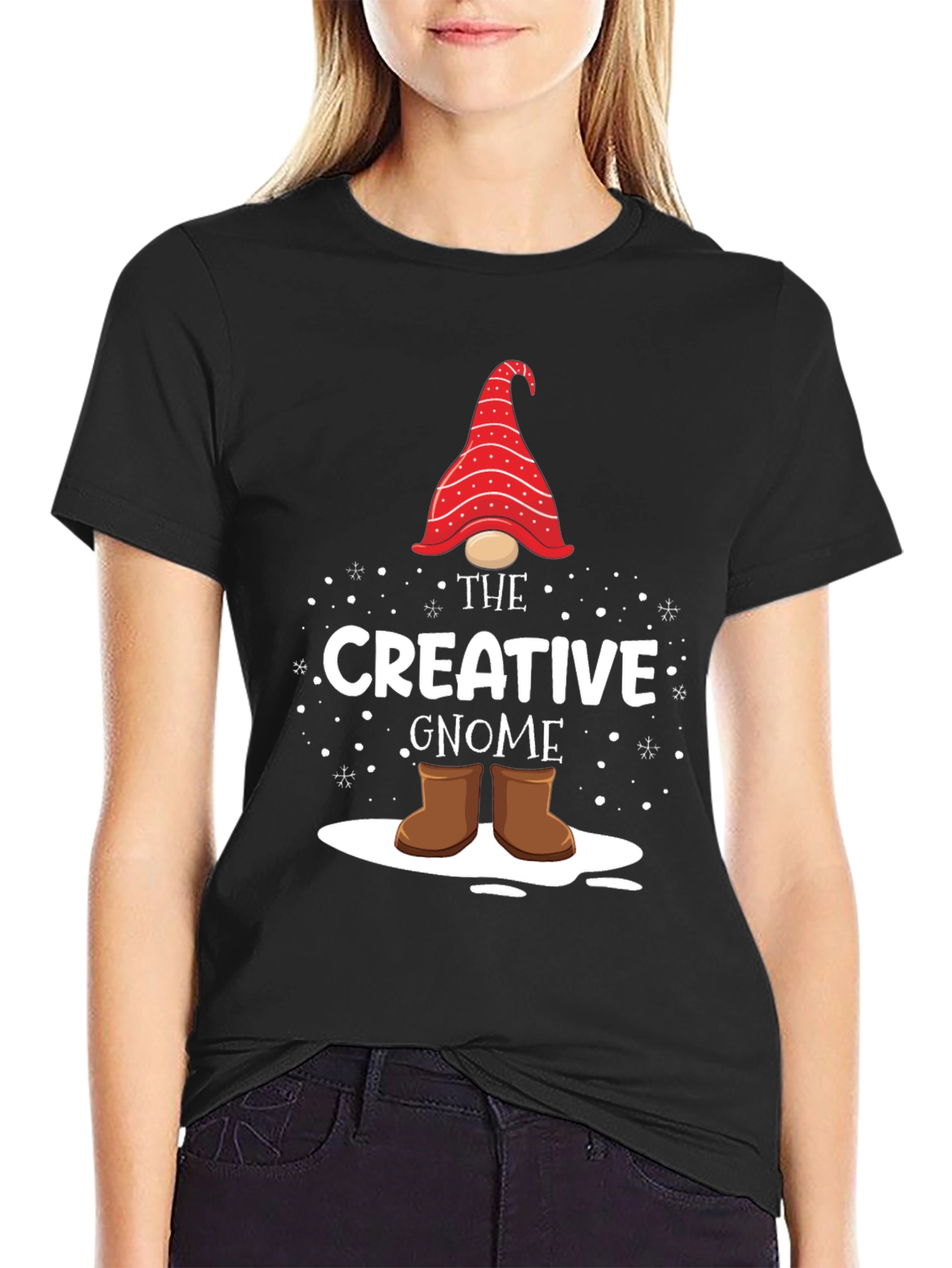Creative Gnome Black Graphic Tee