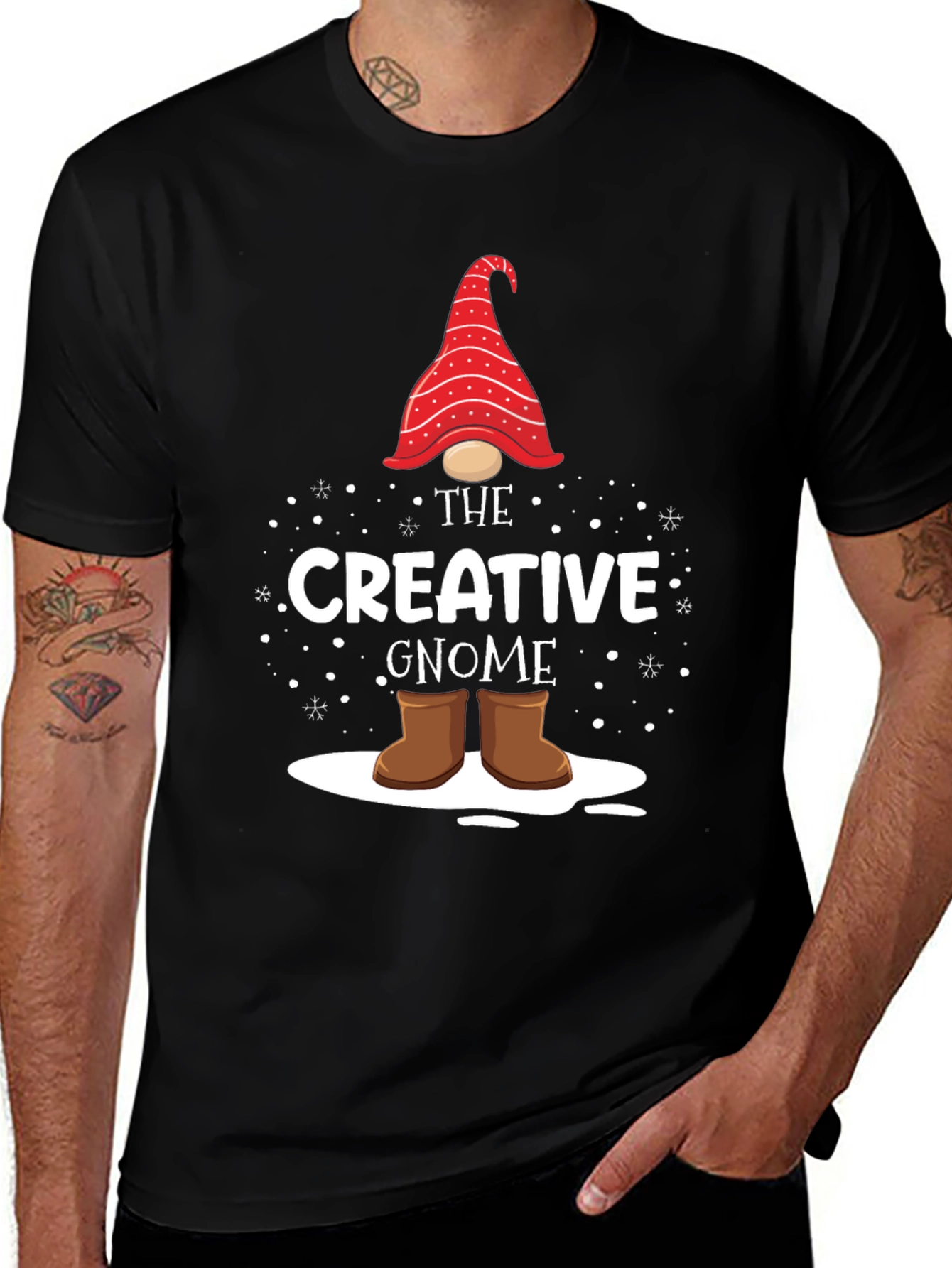 Creative Gnome Black Graphic Tee