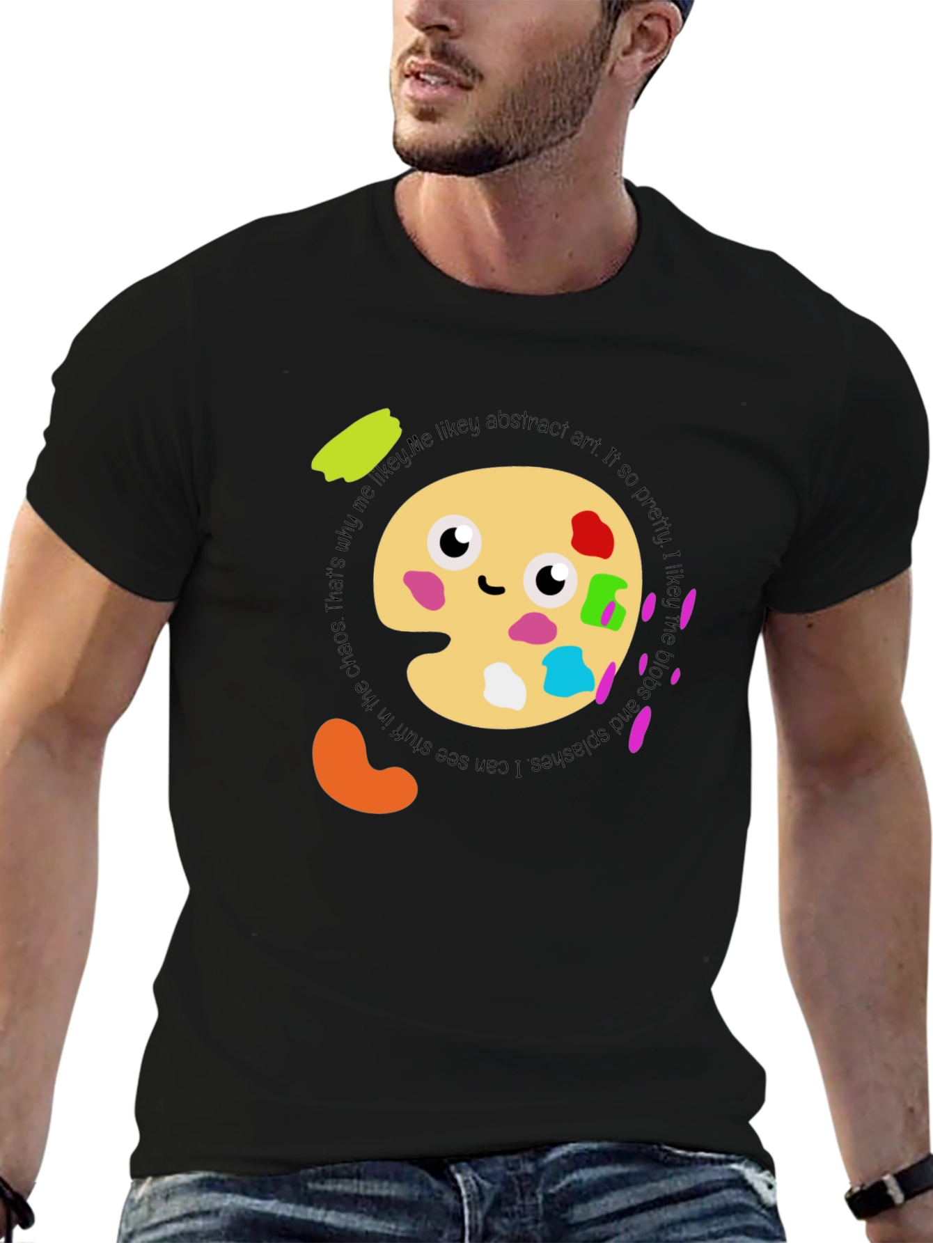 Abstract Art Palette T-Shirt:  Me Likey! Soft Cotton Tee