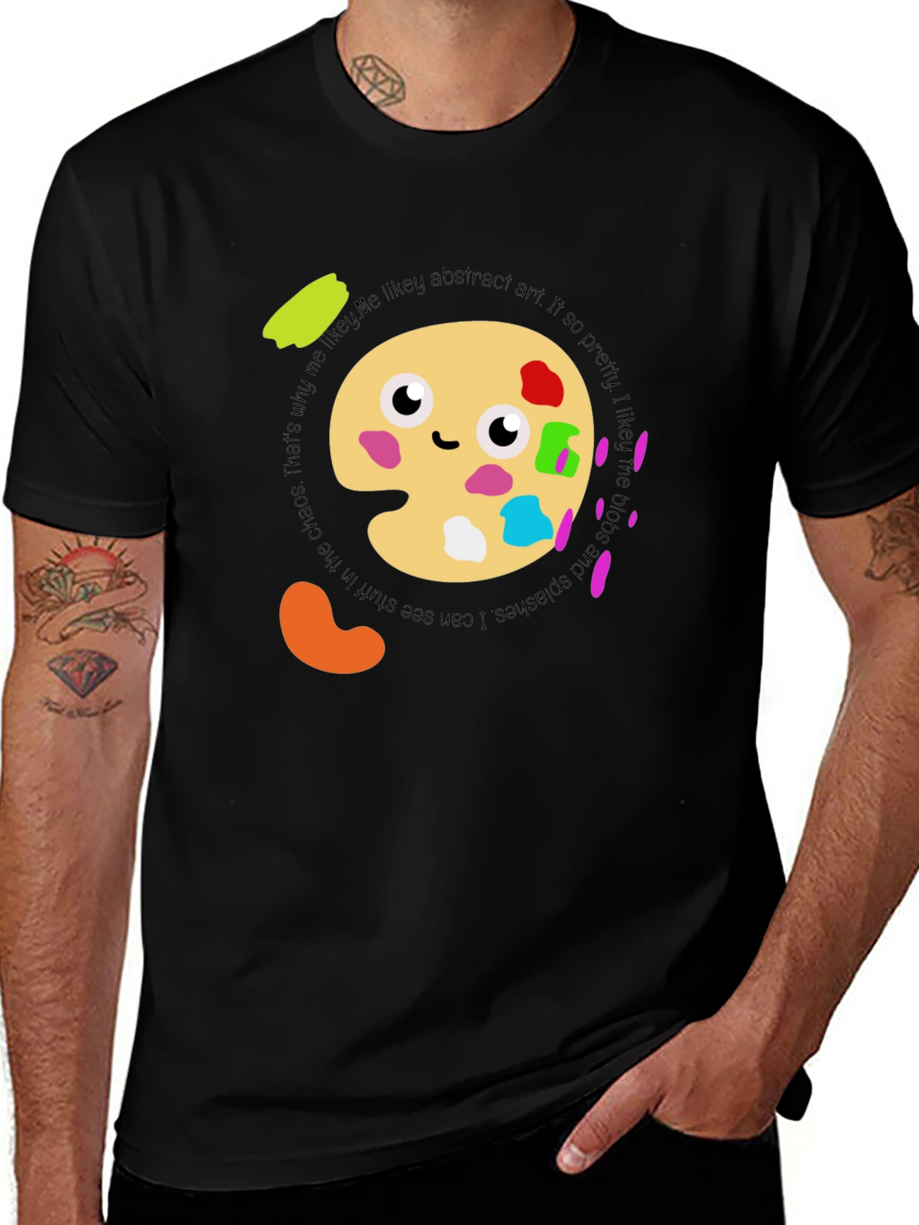 Abstract Art Palette T-Shirt:  Me Likey! Soft Cotton Tee
