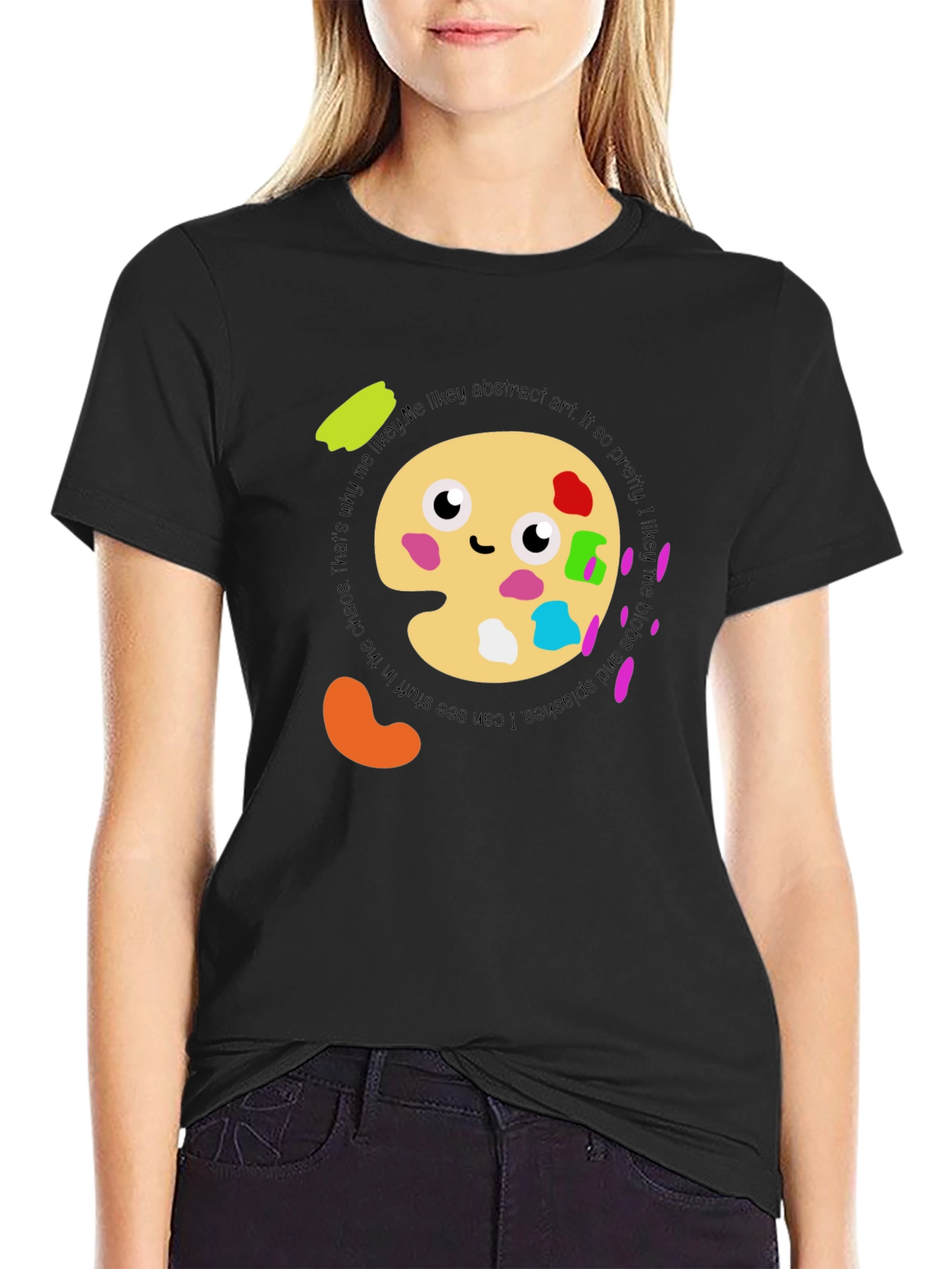 Abstract Art Palette T-Shirt:  Me Likey! Soft Cotton Tee