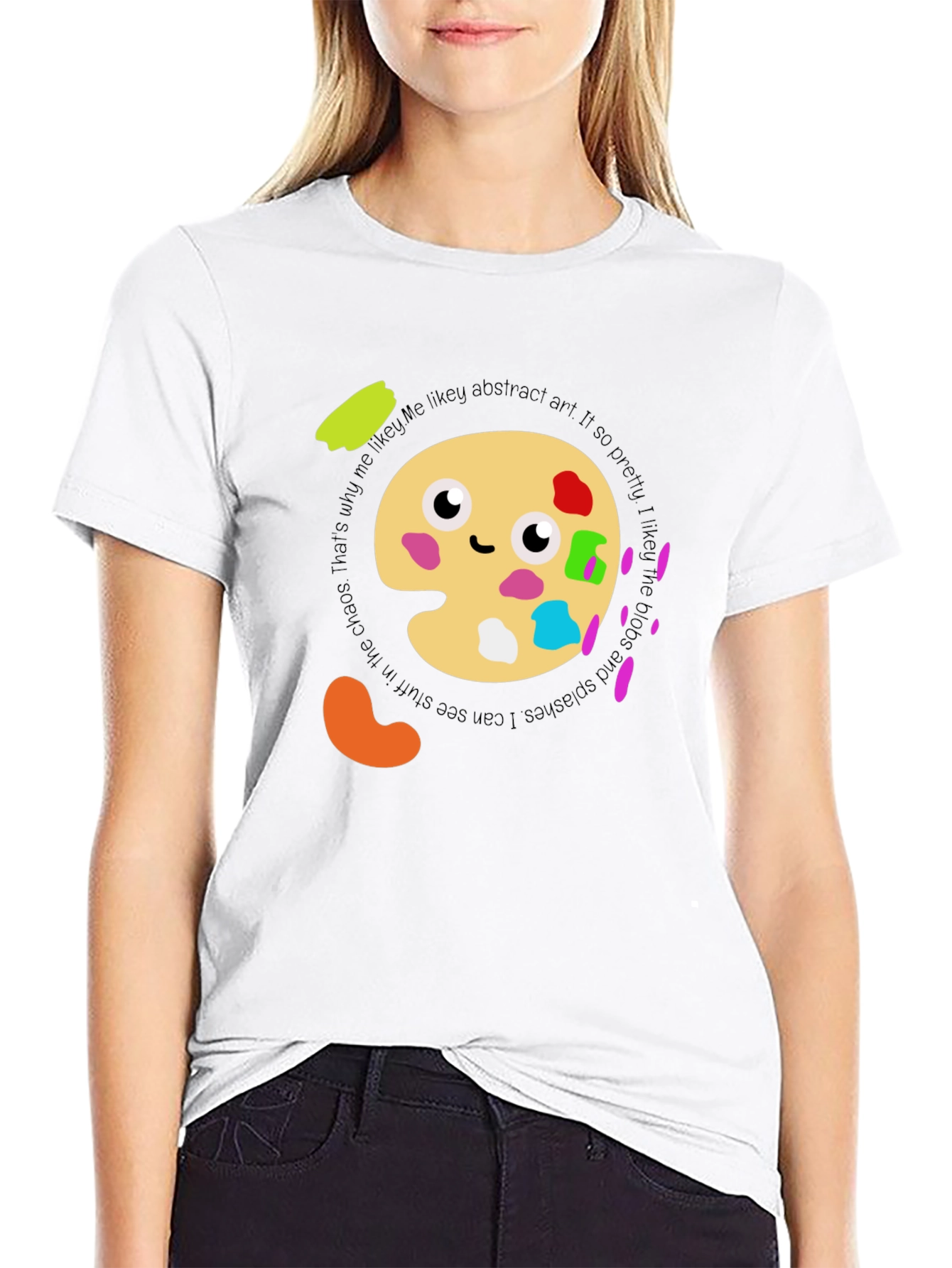 Abstract Art Palette T-Shirt:  Me Likey! Soft Cotton Tee