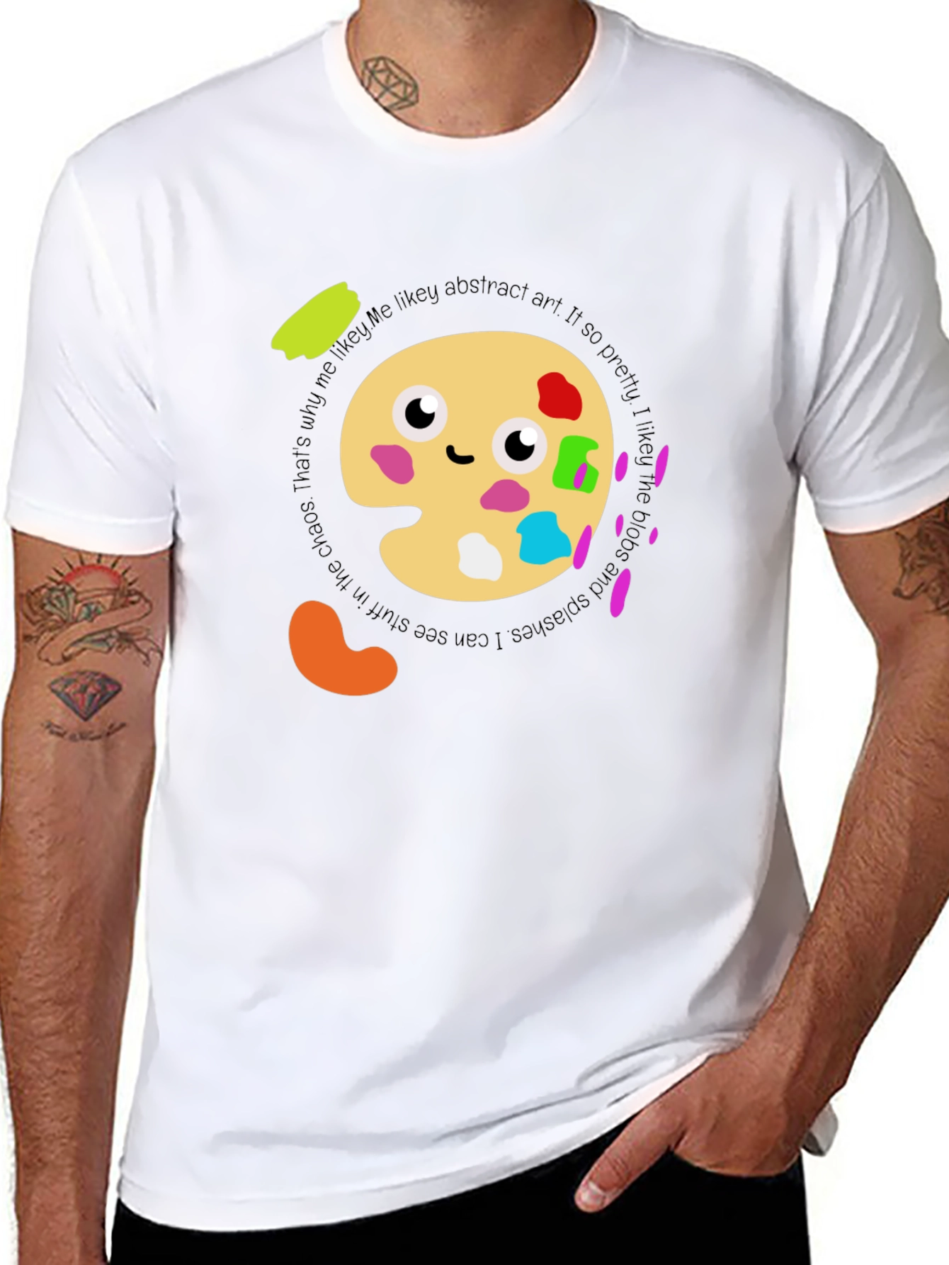 Abstract Art Palette T-Shirt:  Me Likey! Soft Cotton Tee