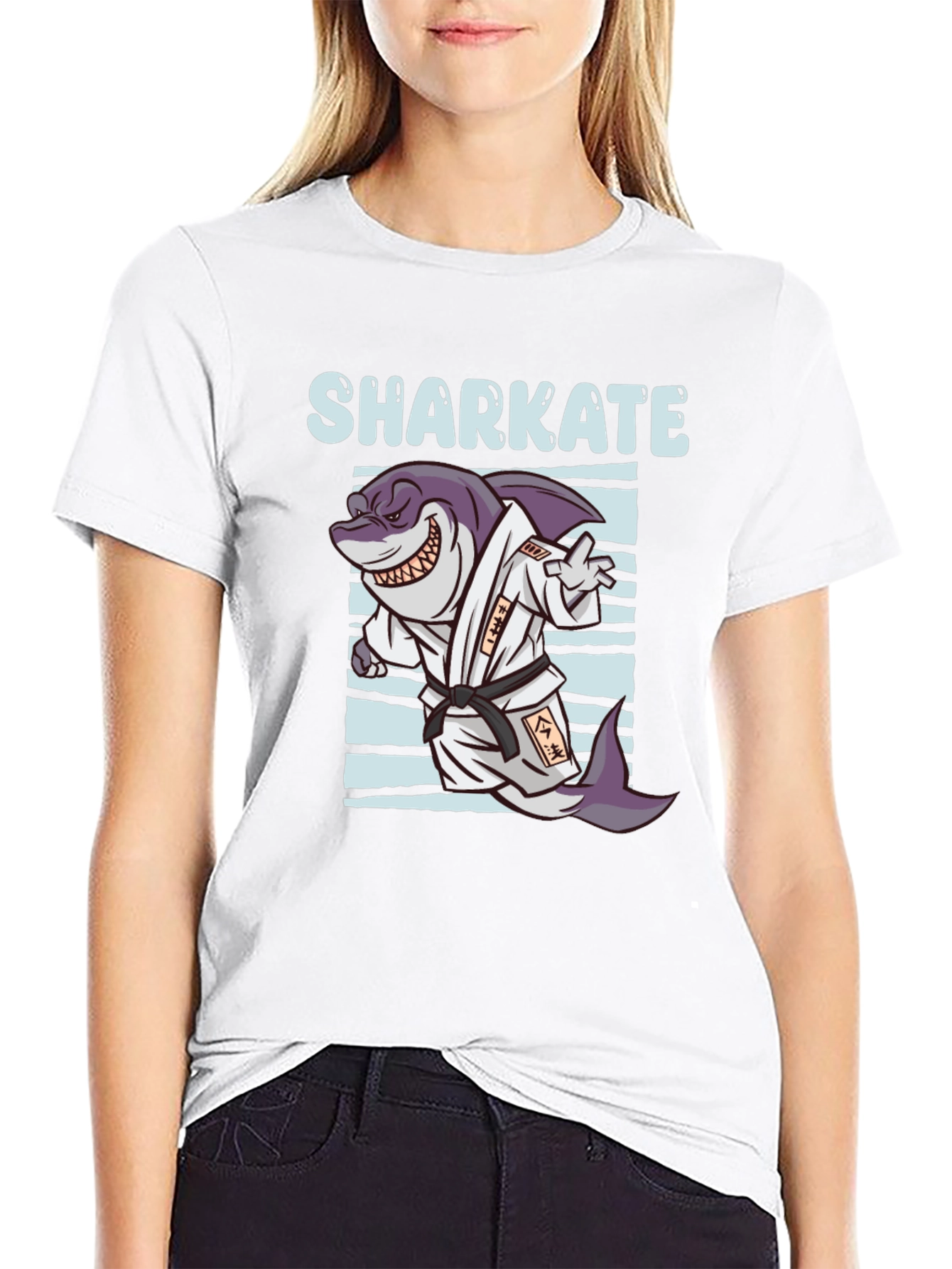 Shark Karate Graphic Tee - Black