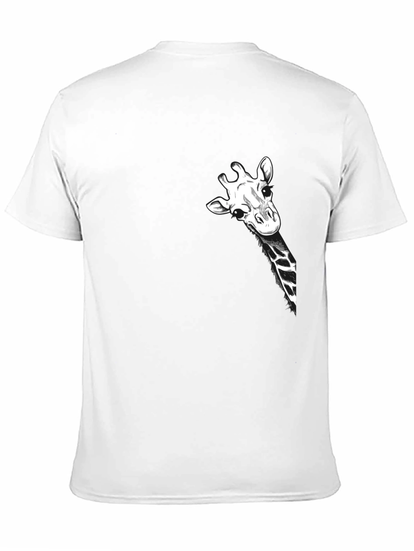 Giraffe Peek Pocket Black T-Shirt - Novelty Tee