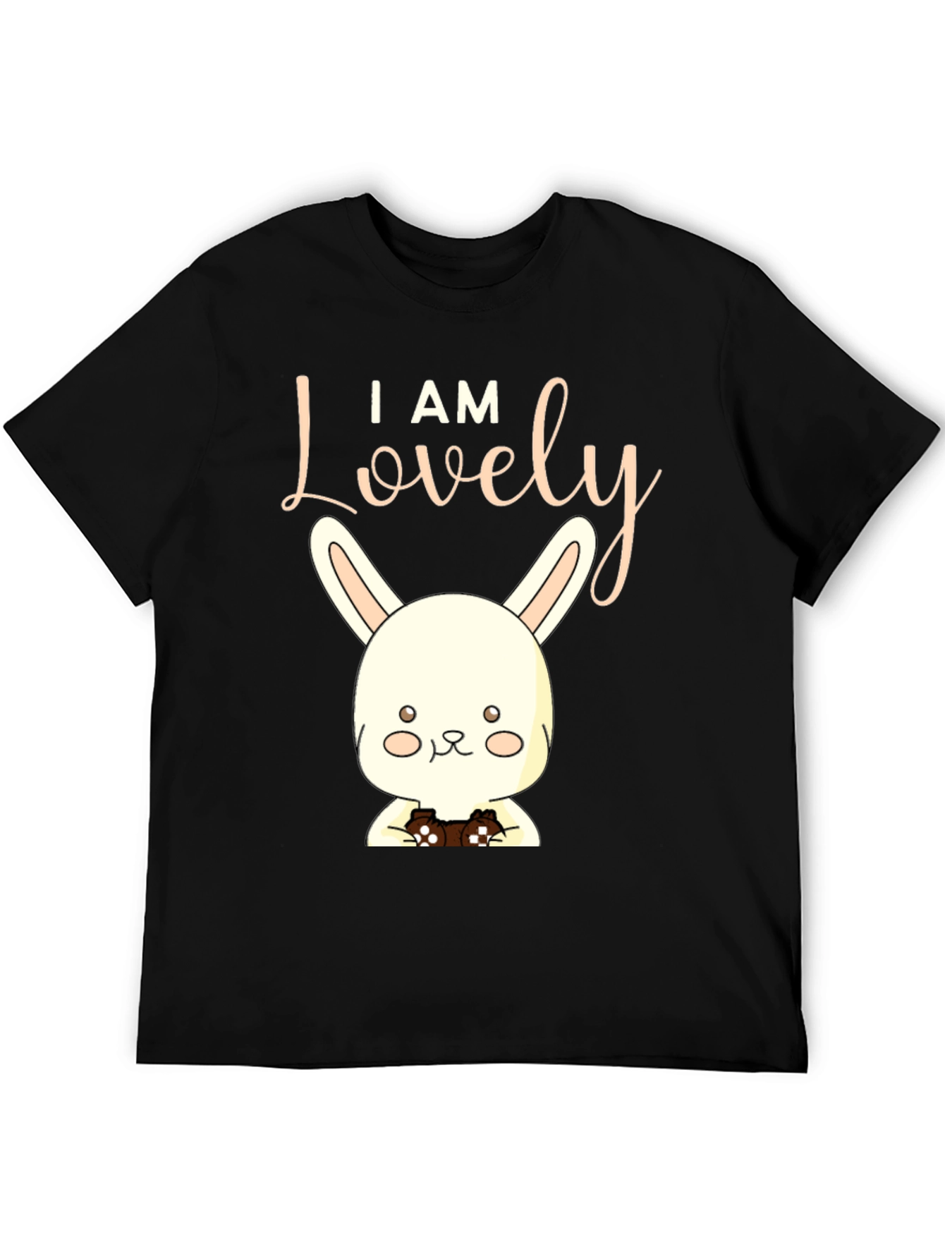 I Am Lovely Bunny Graphic Tee - Black