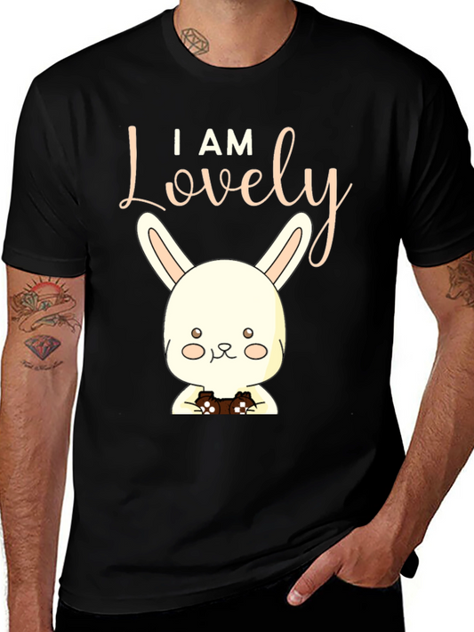 I Am Lovely Bunny Graphic Tee - Black
