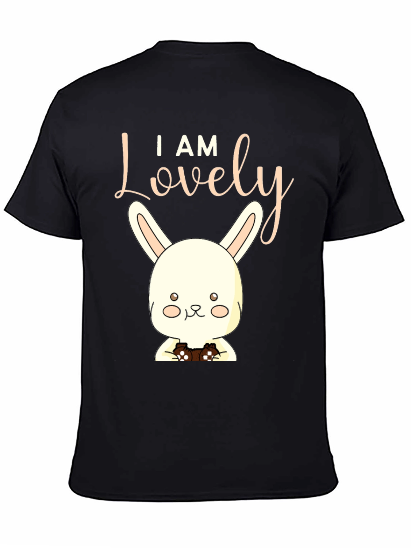 I Am Lovely Bunny Graphic Tee - Black