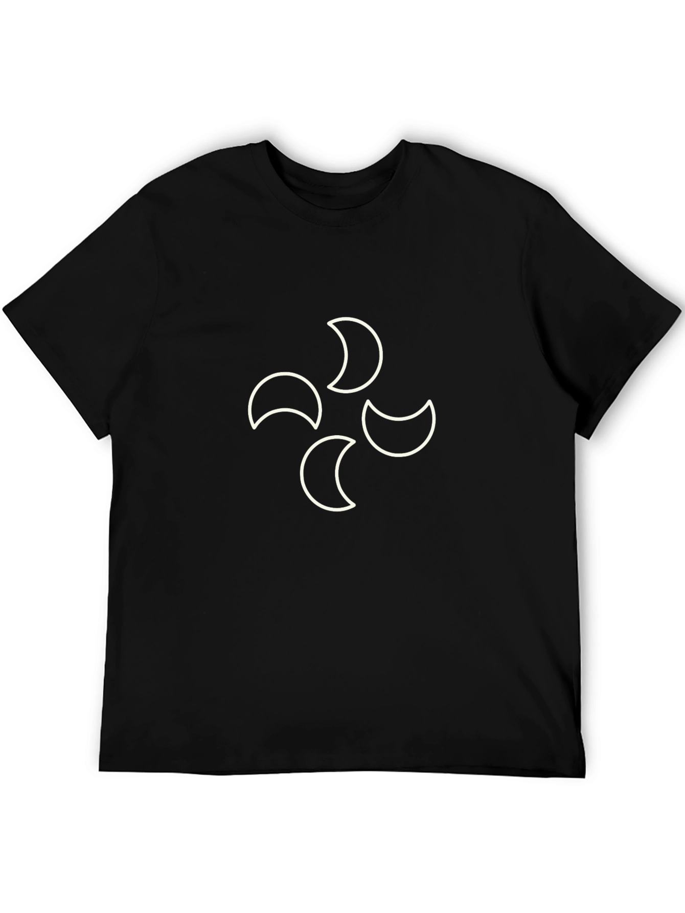 Black T-Shirt with Crescent Moon Design