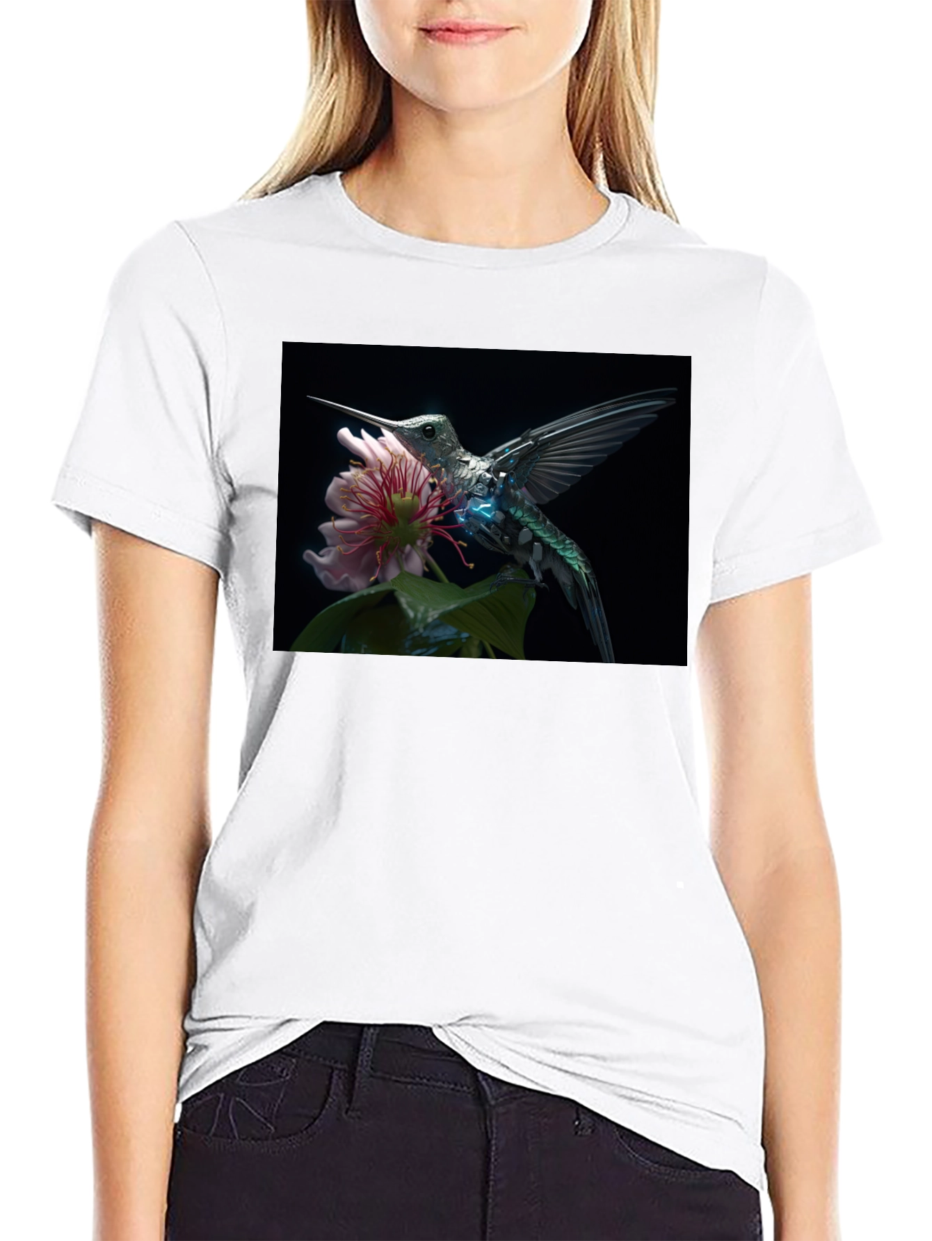 Hummingbird Floral Graphic T-Shirt