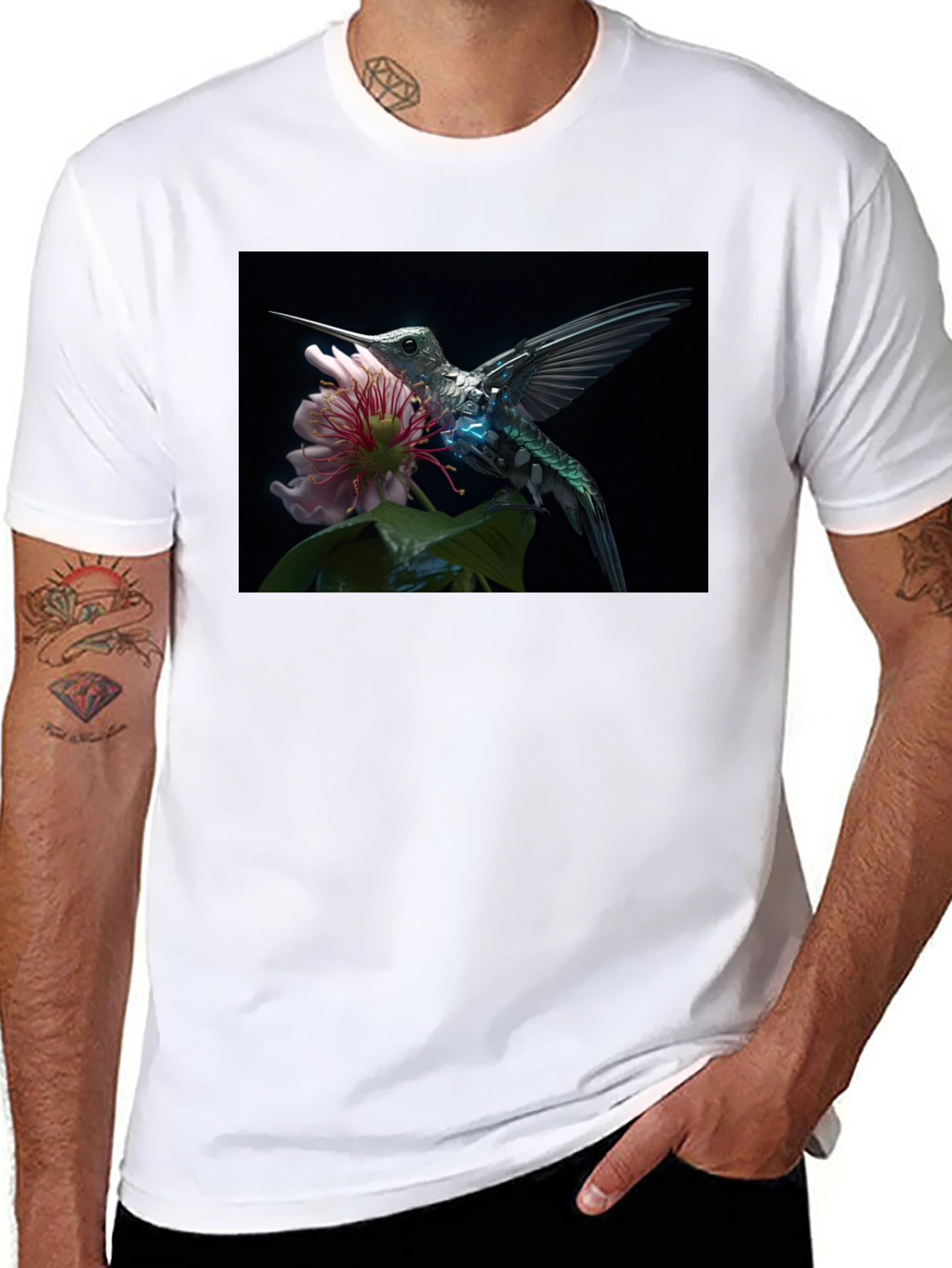 Hummingbird Floral Graphic T-Shirt